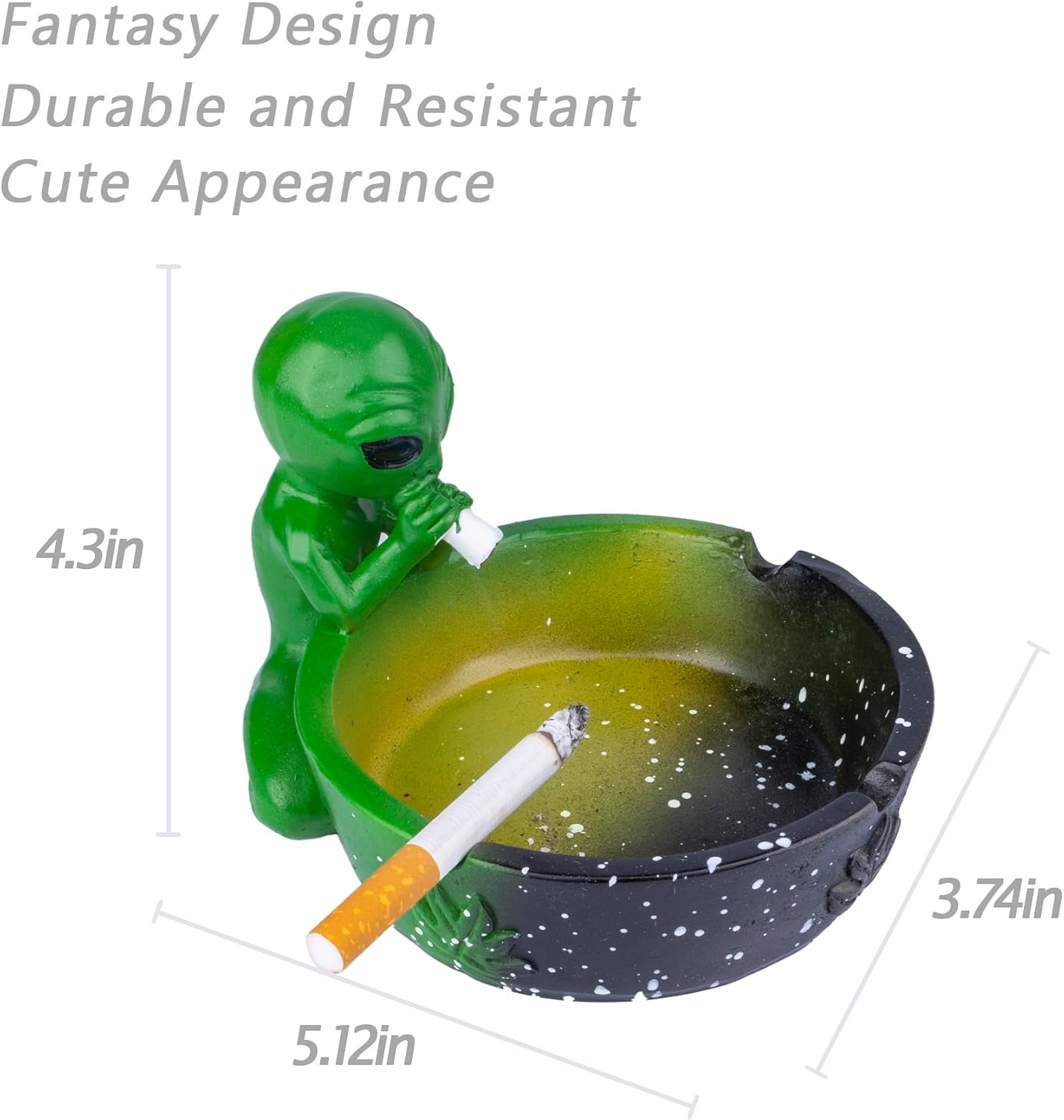 512 Inch Outdoor Alien Ashtray Green