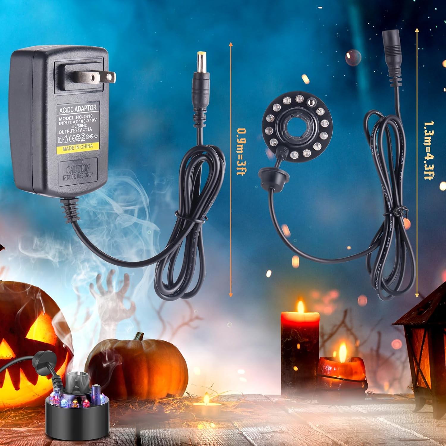 VIHOSE Halloween Mist Maker Fogger with LED Lights