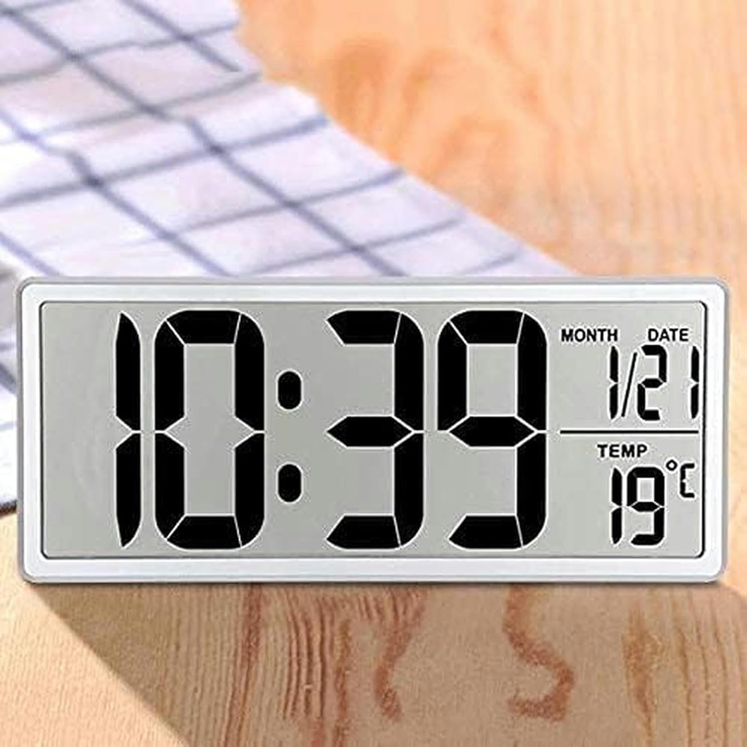 Creative Multifunction Desktop Alarm Clock with 14-Inch LCD Display