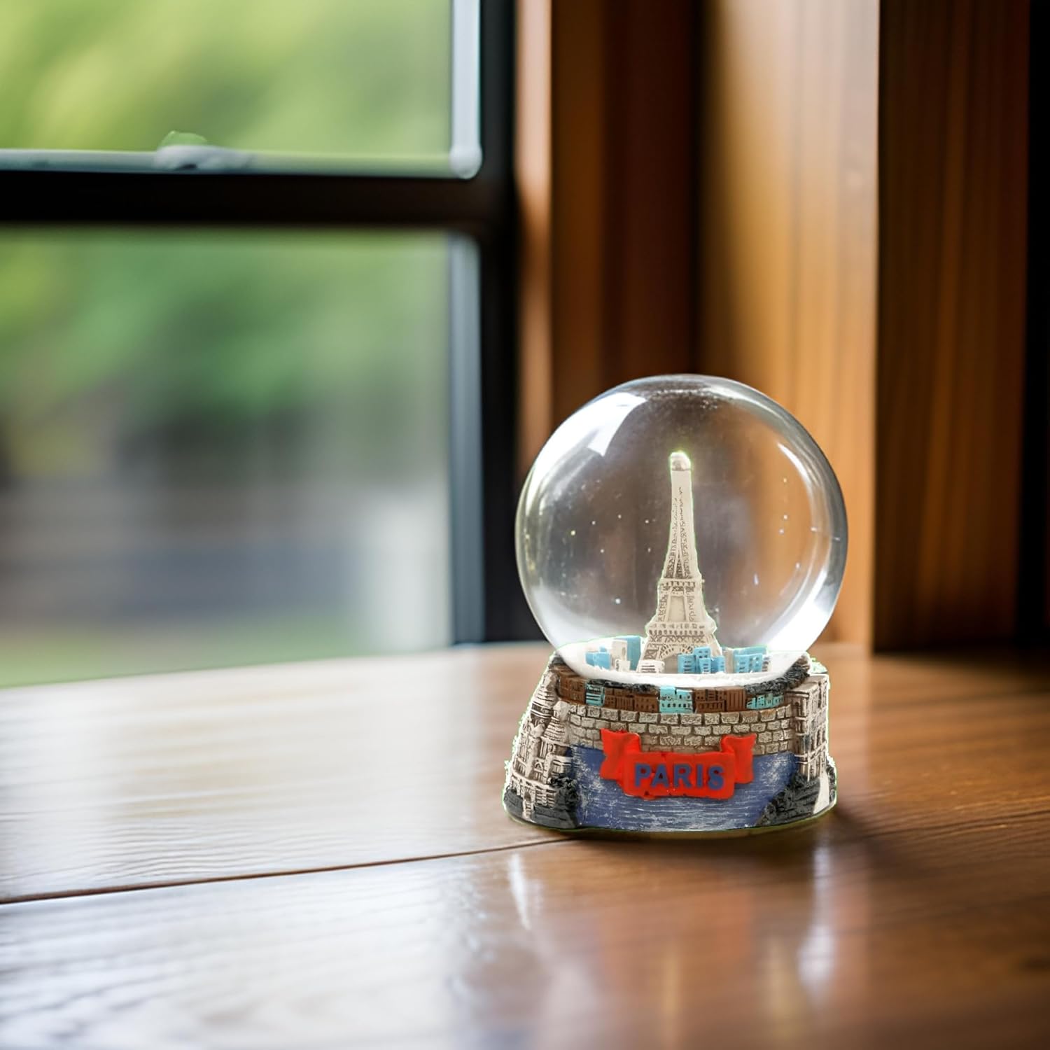 Paris Eiffel Tower Snow Globe Decor 35 Inches Tall