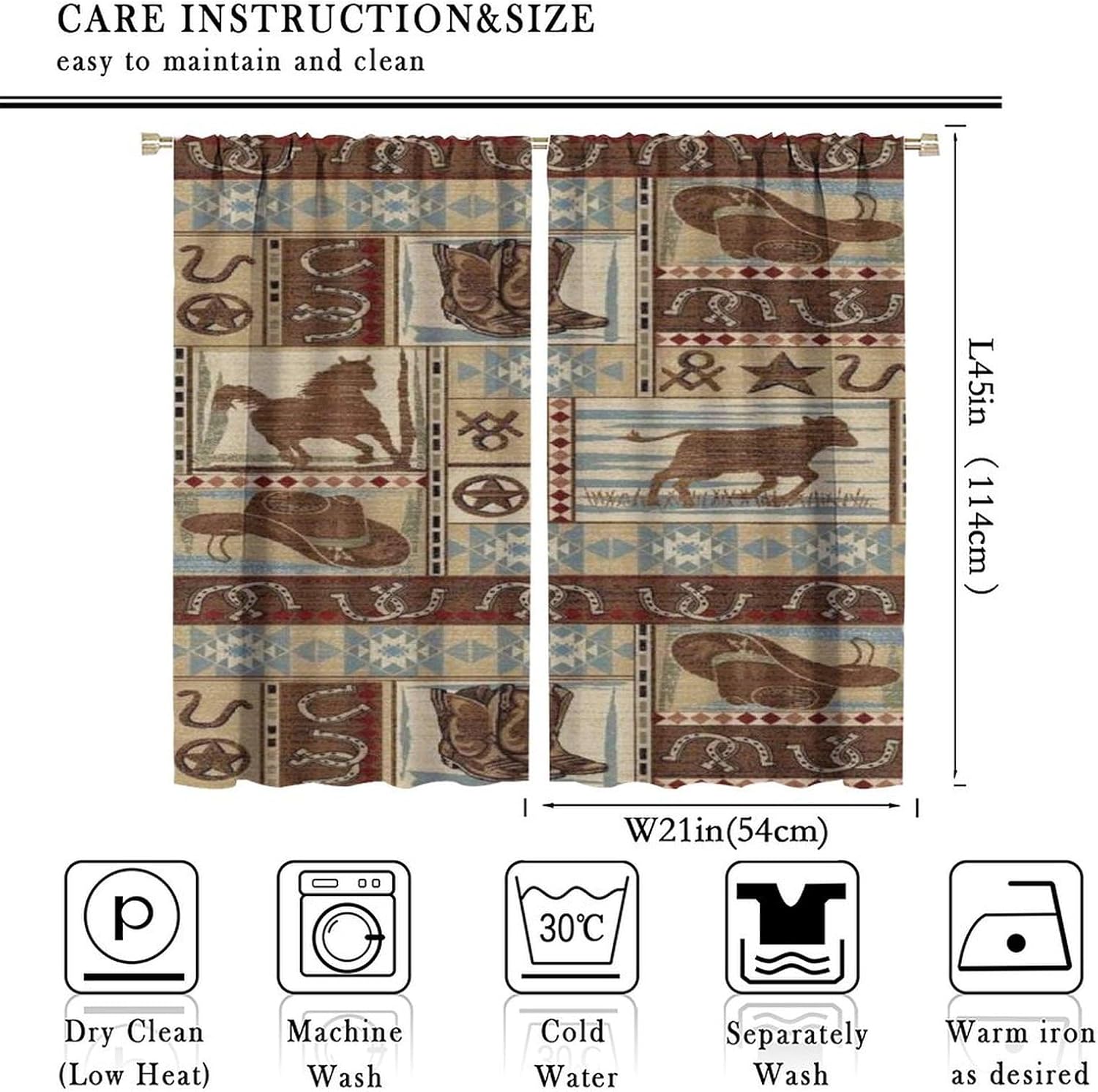 Rustic Bear Curtains 2 Panel Set 42x45 Inch