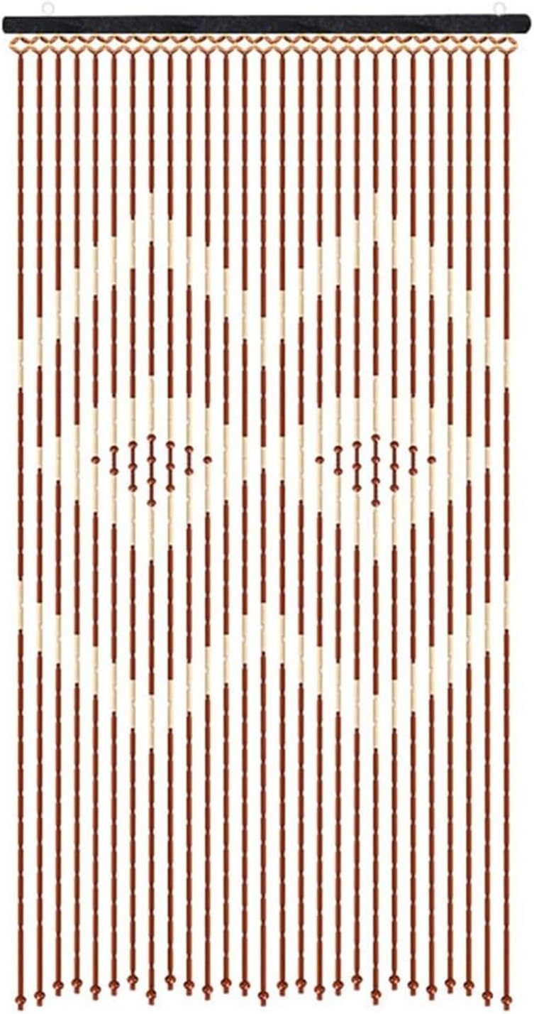 Wood Beaded Curtain with Bamboo Design 27 Strands