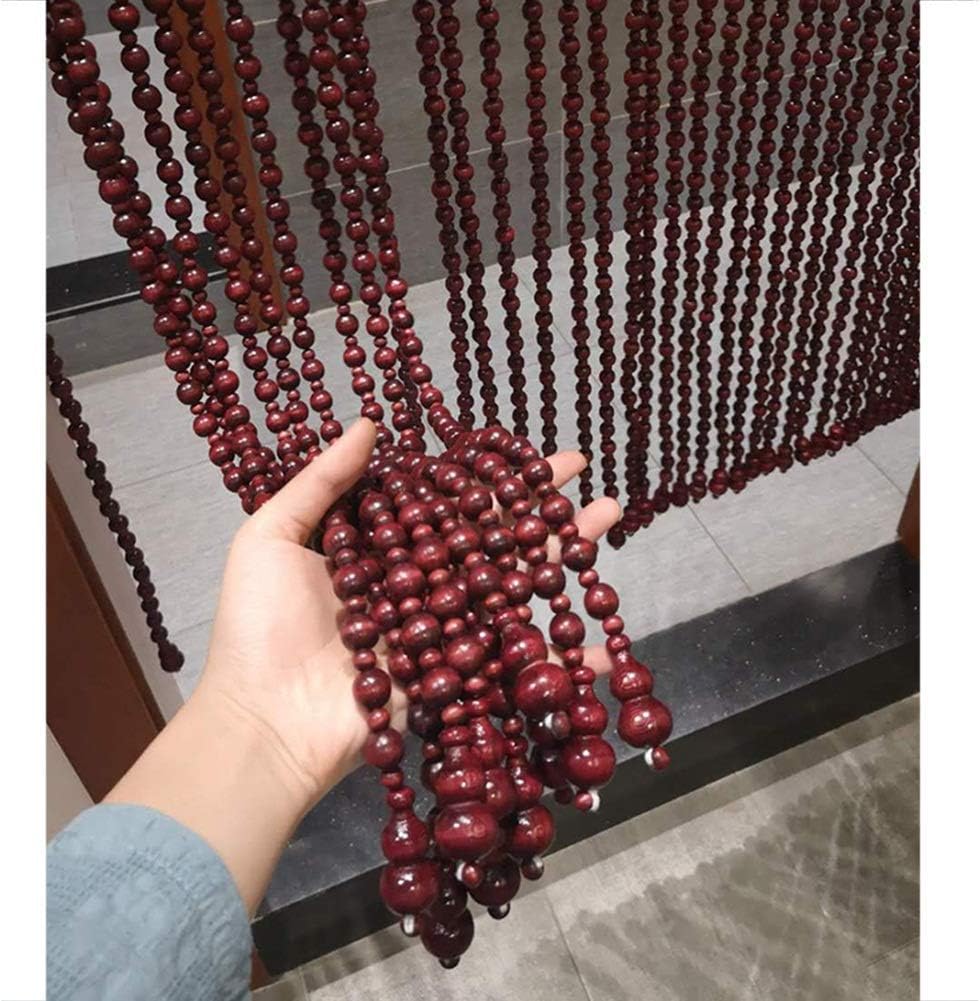 OKUOKA Beaded Door Curtains - 35 Strands 10x215m Wood Bead Room Divider