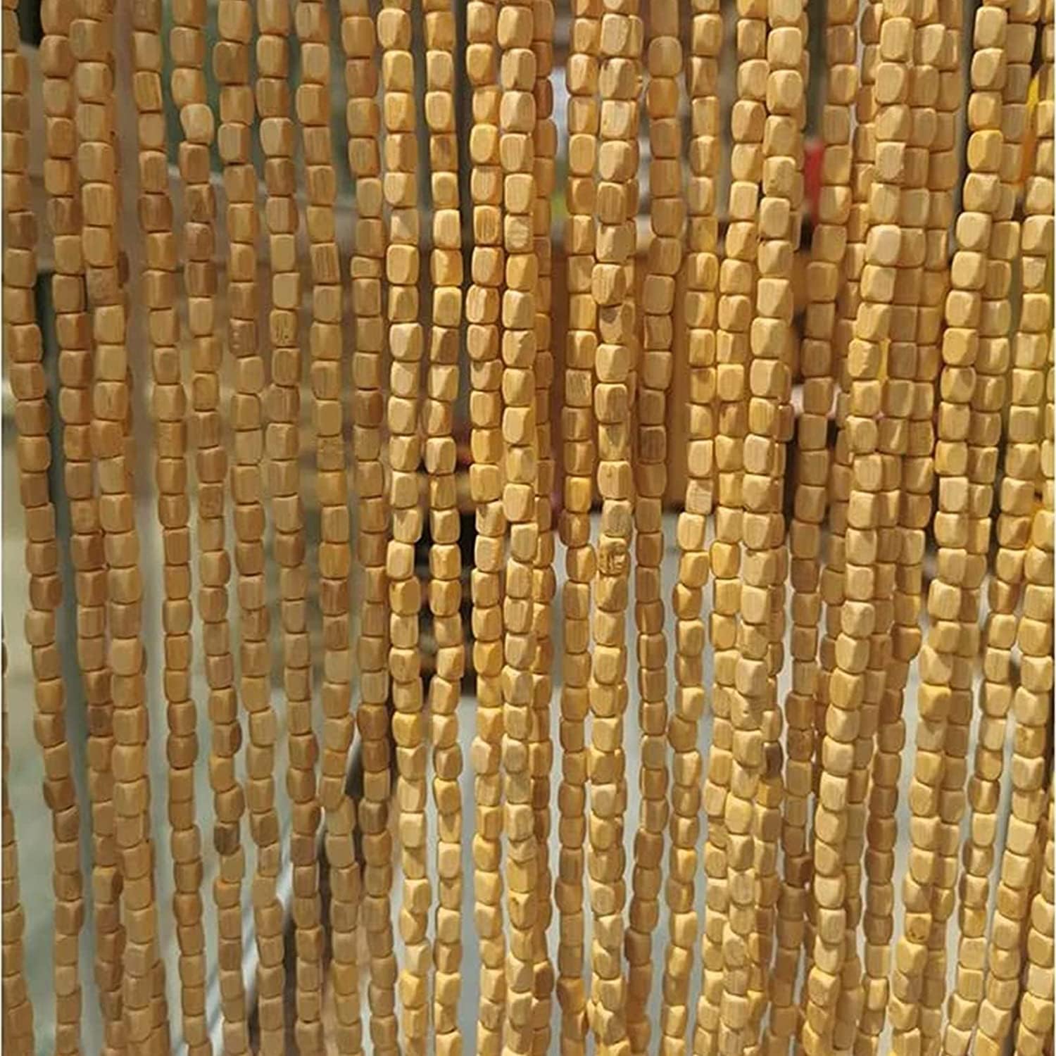 Natural Bamboo Beaded Curtain for Doorway and Room Division