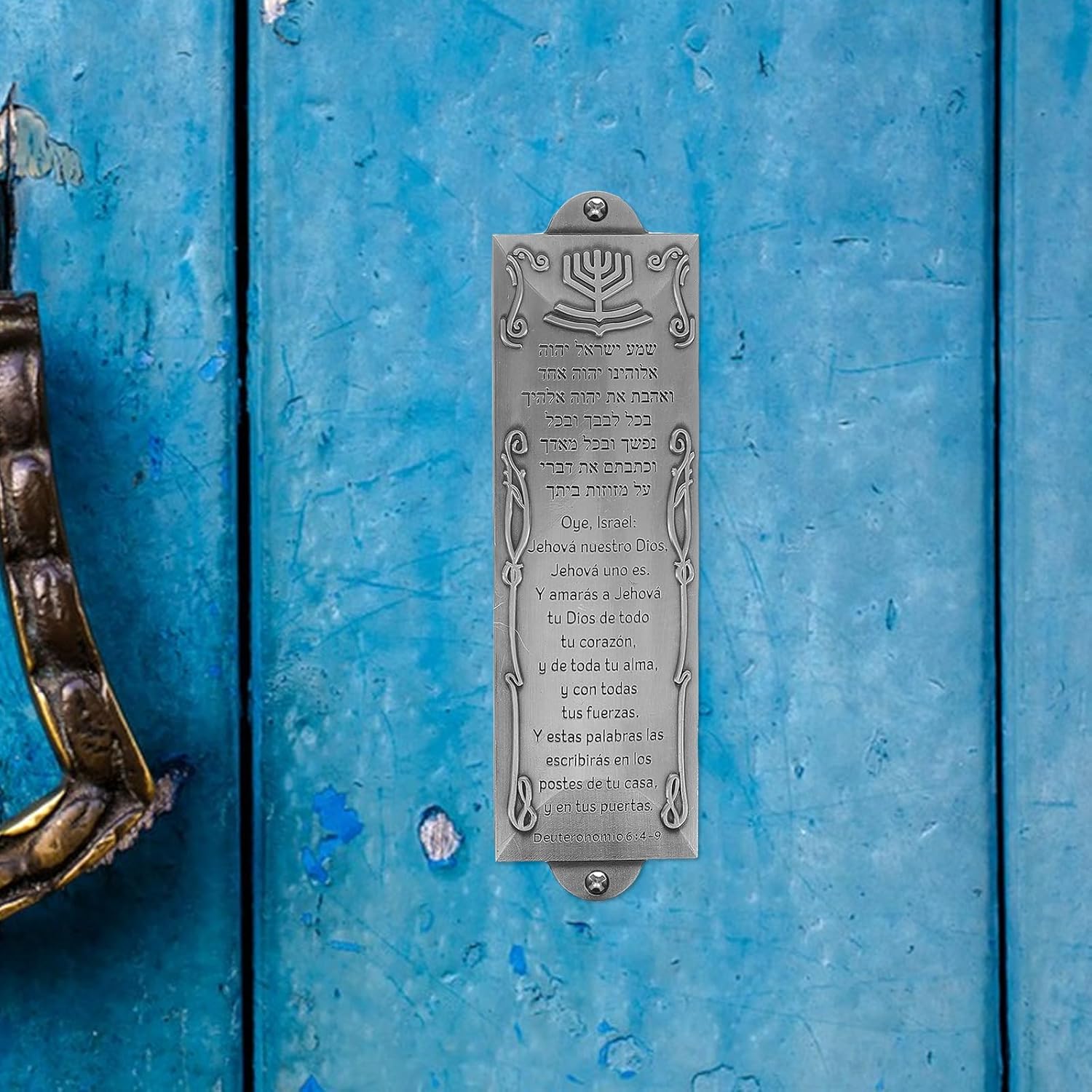 LOGOFUN Silver Mezuzah with Scroll for Doorway Decoration