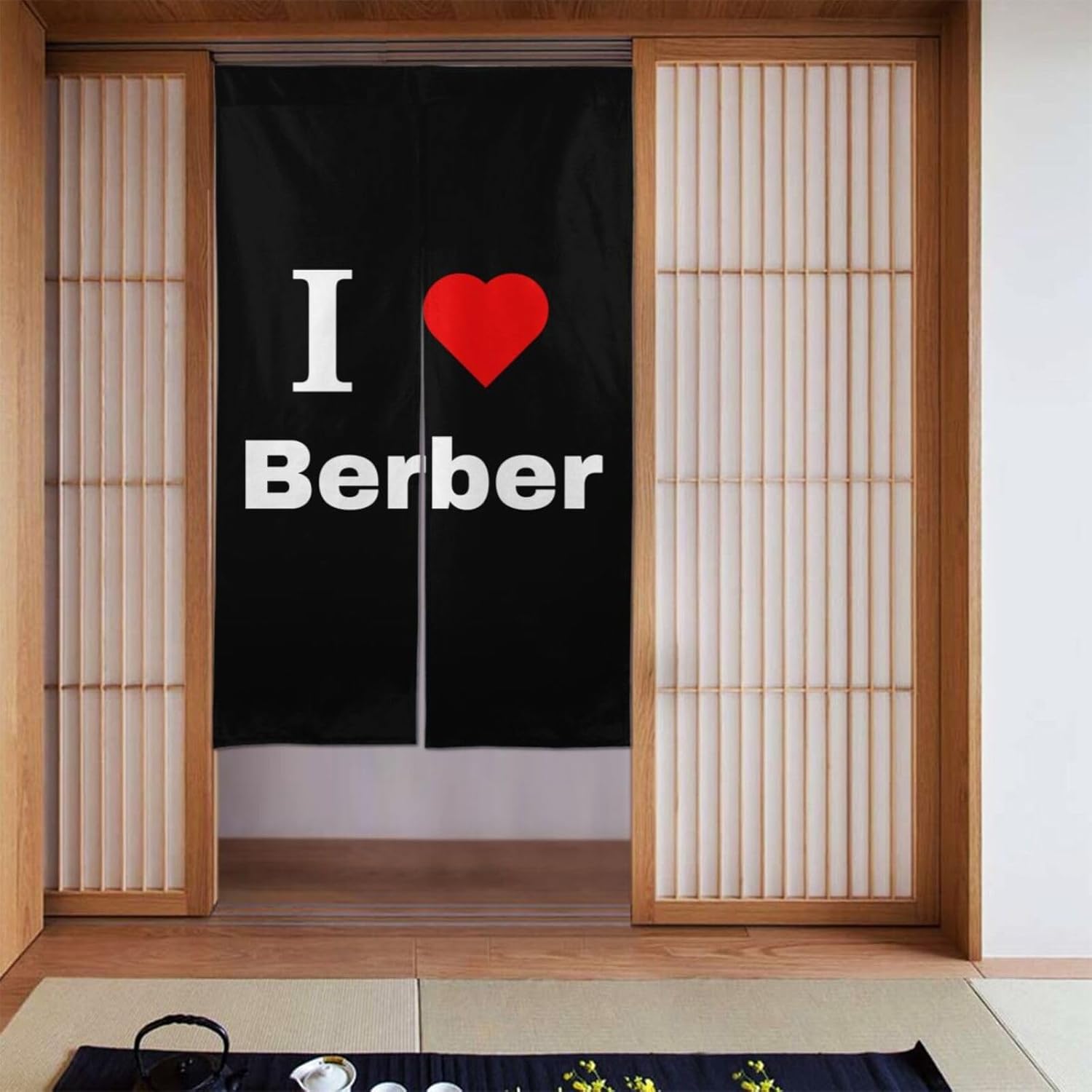 I Love Berber Blackout Curtains 34x56in Doorway Panel