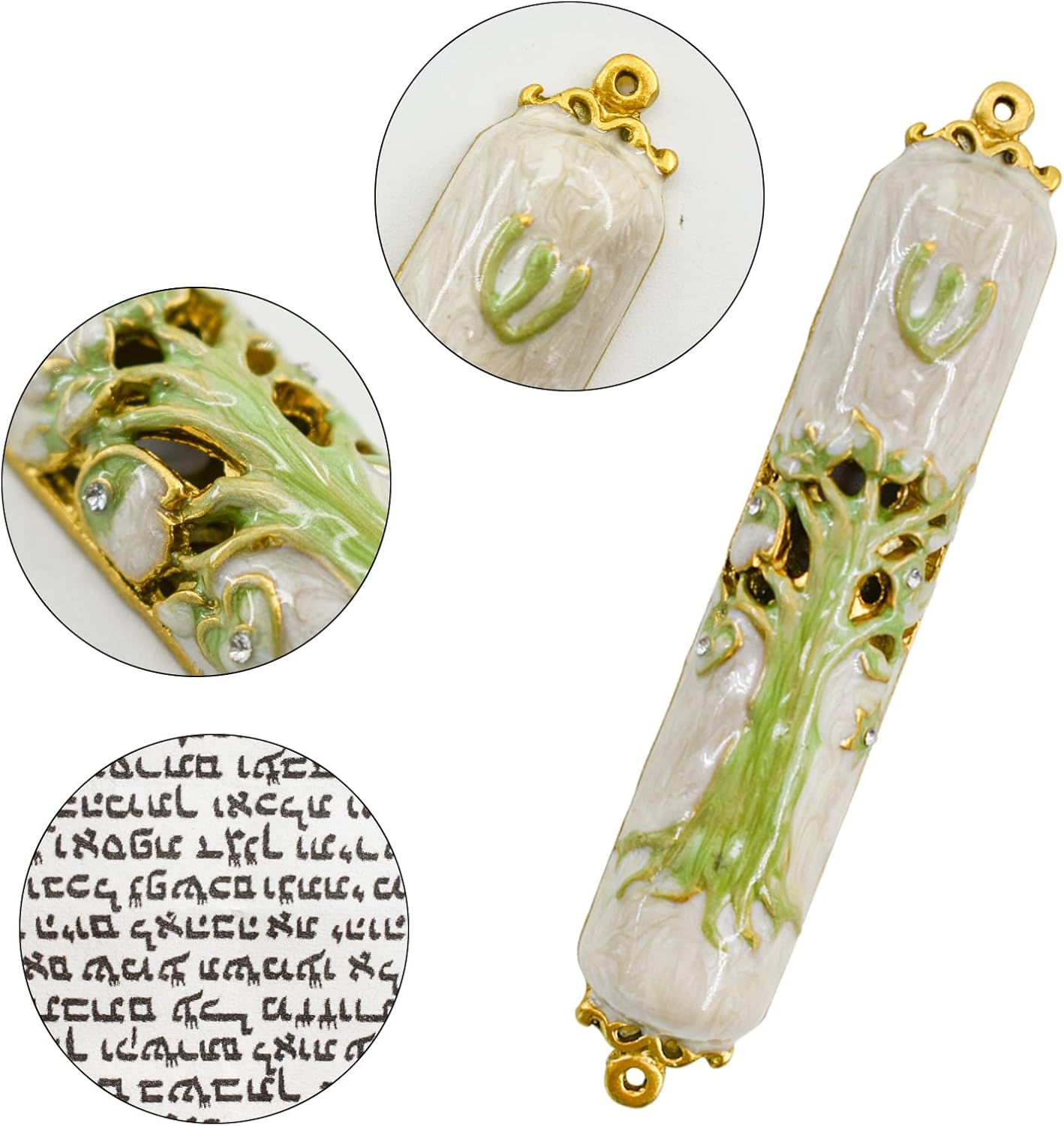 MrMrKura Green Mezuzah Door Scroll Holder