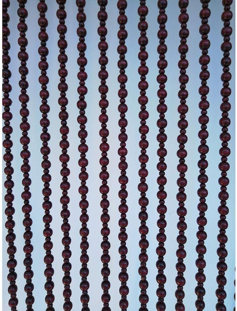 OKUOKA Beaded Door Curtains - 35 Strands 10x215m Wood Bead Room Divider