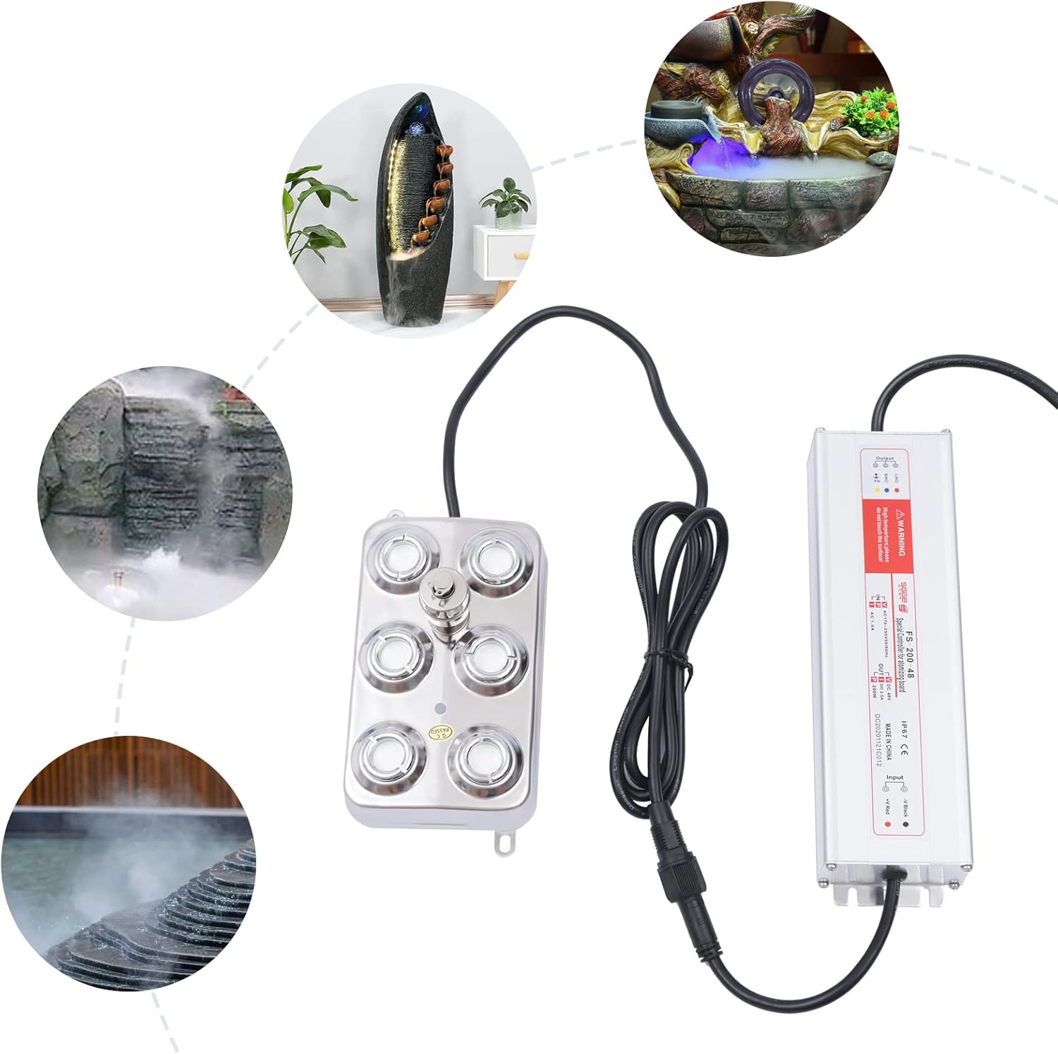 DC48V 6 Head Ultrasonic Fogger for Home Decor
