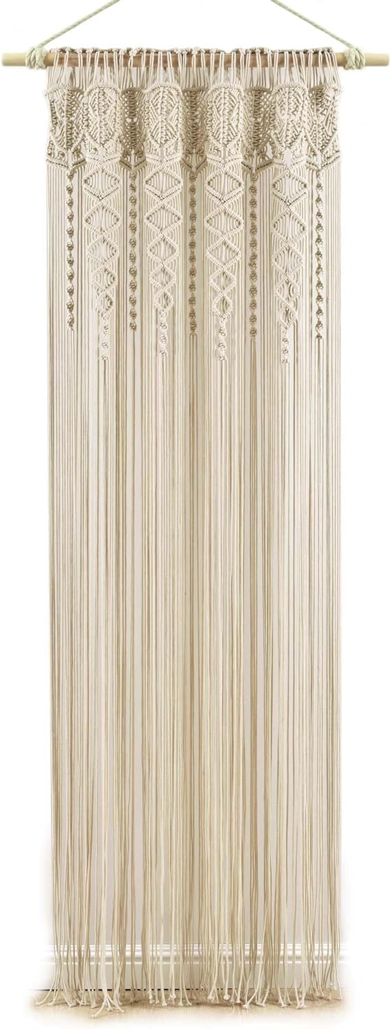 Lush Decor Boho Macrame Cotton Curtain Panel