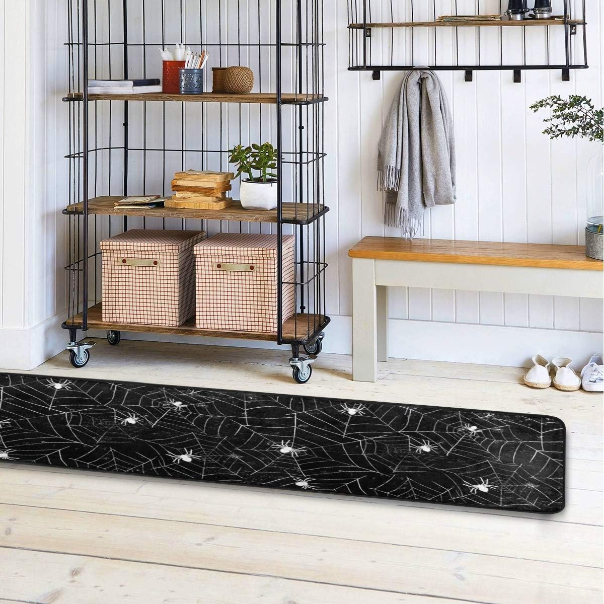 ALAZA Halloween Black and White Grunge Area Rug 72x24 Inches