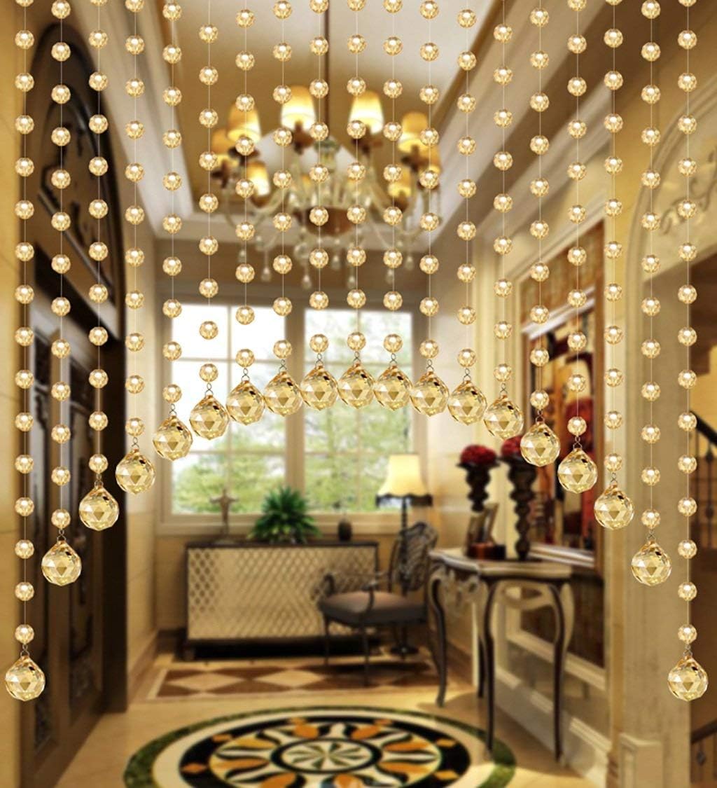 OKUOKA Crystal Beaded Door Curtain 240cm Wide