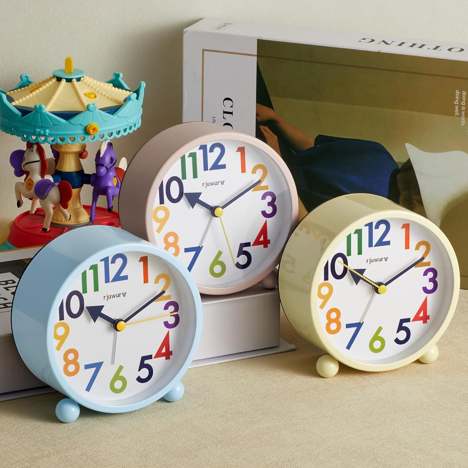 Metal Super Silent Beep Alarm Clock Ice Blue