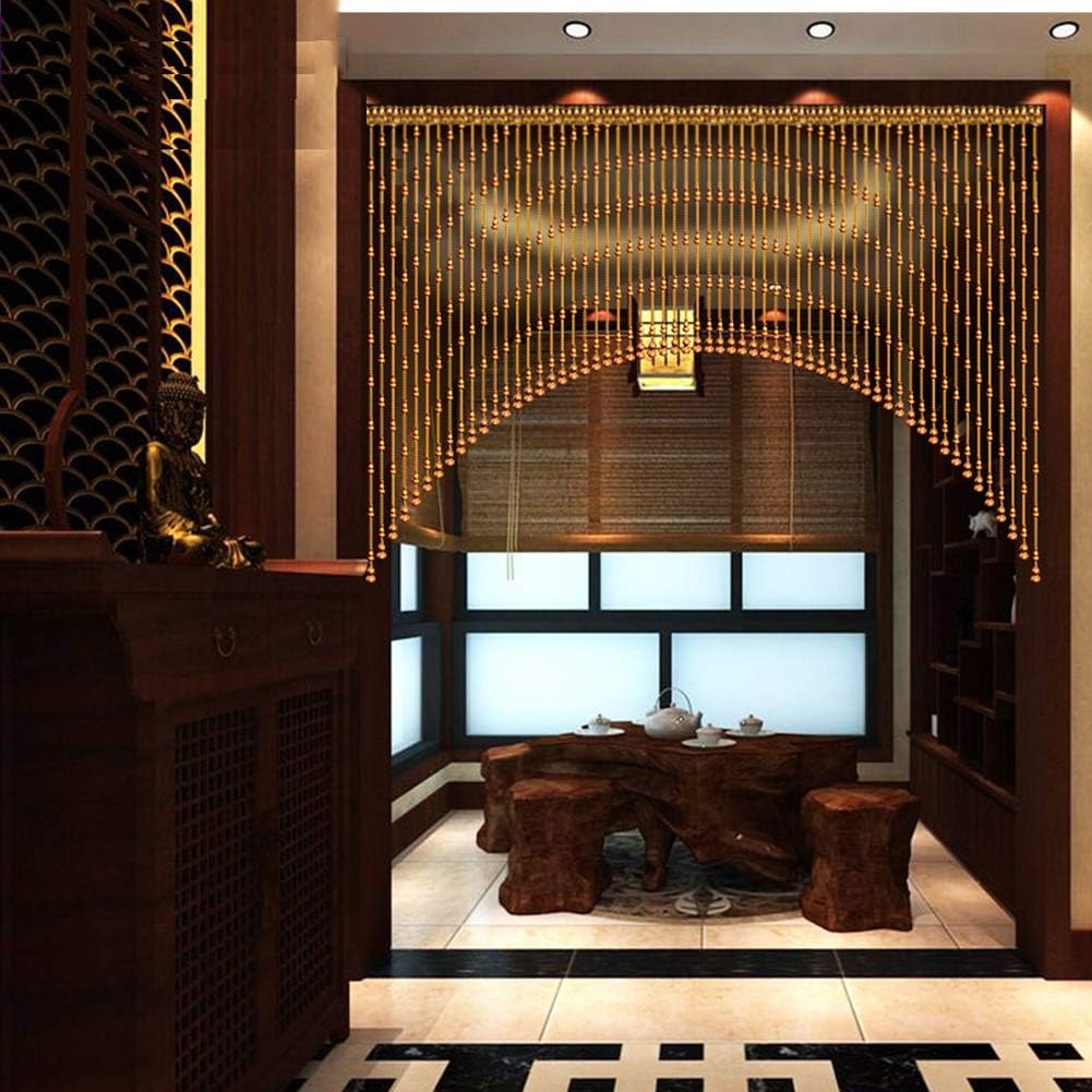 PENGFEI Natural Wood Beaded Curtain Panel