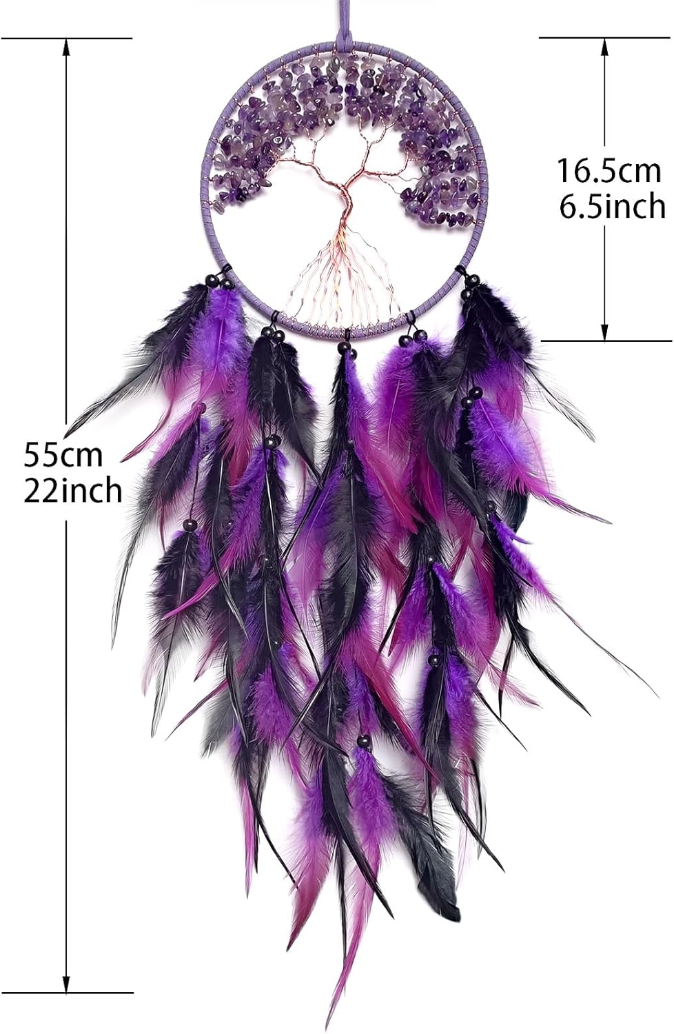 RAGKUU Black Purple Dream Catcher Wall Decor