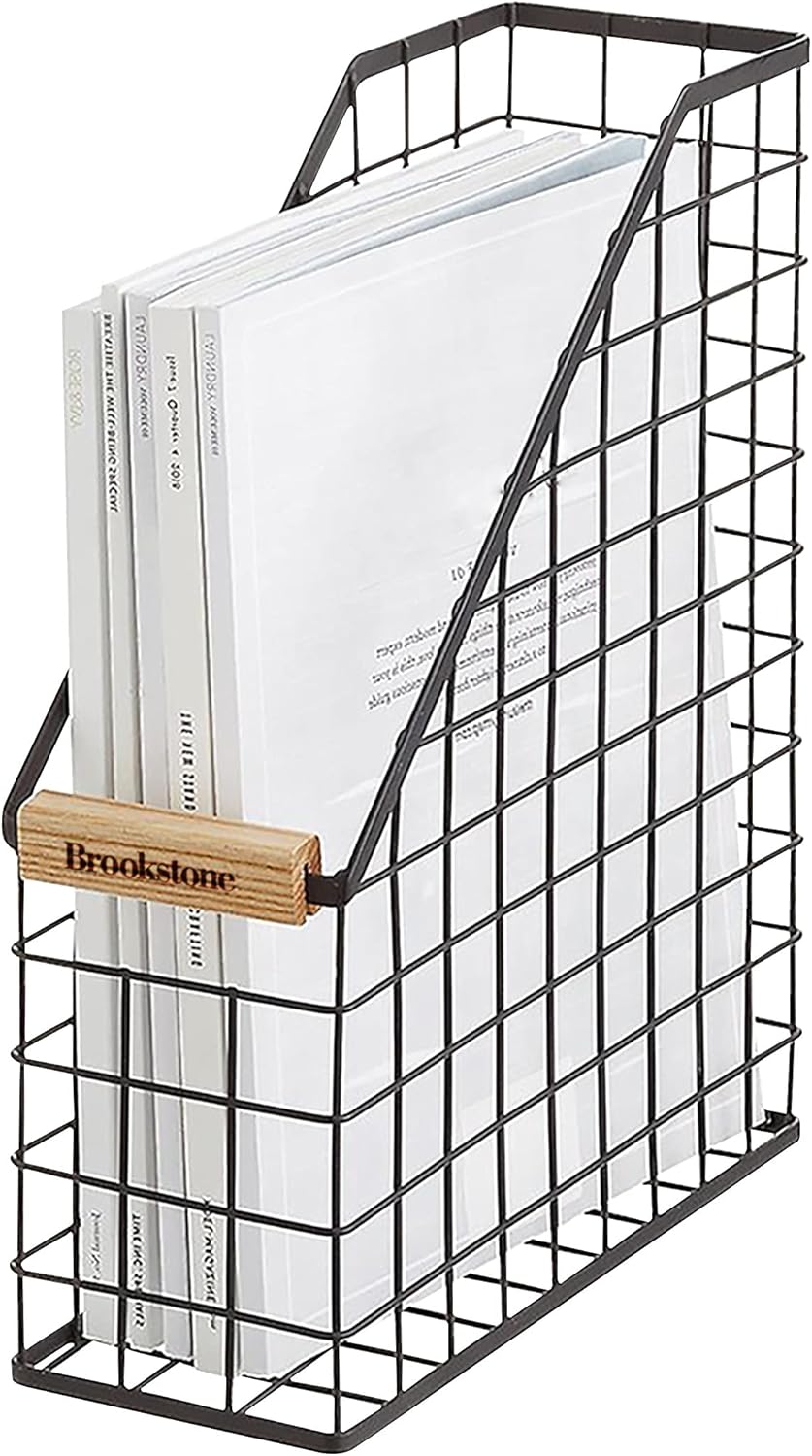Brookstone Magazine File Holder Office Desk Organizer with Open Design