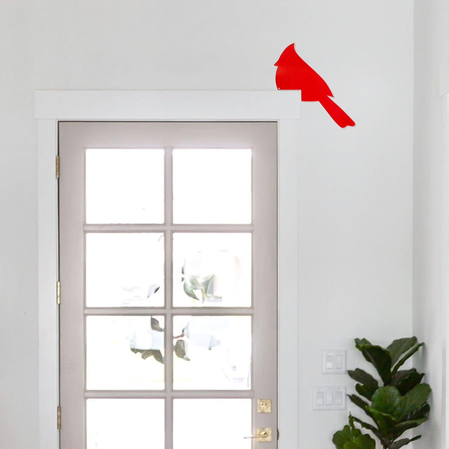 Vausart Cardinal Bird Metal Wall Art Door Topper