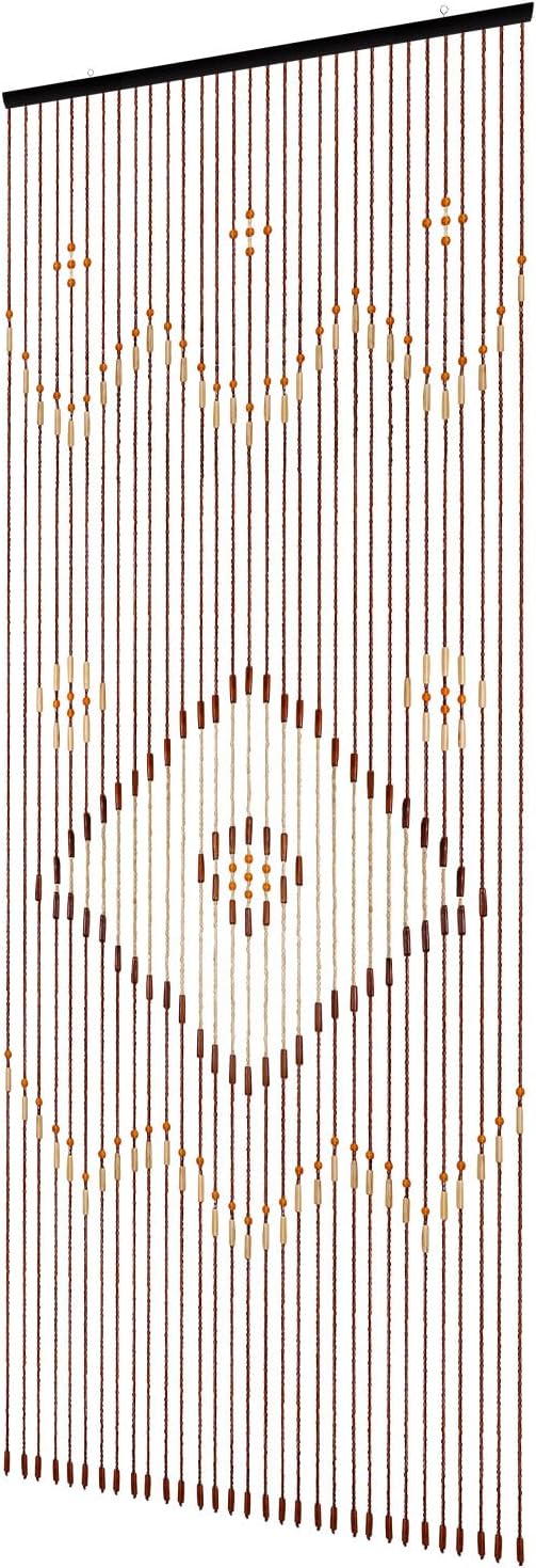 31 Wooden Bead Fringed Door Curtain 1