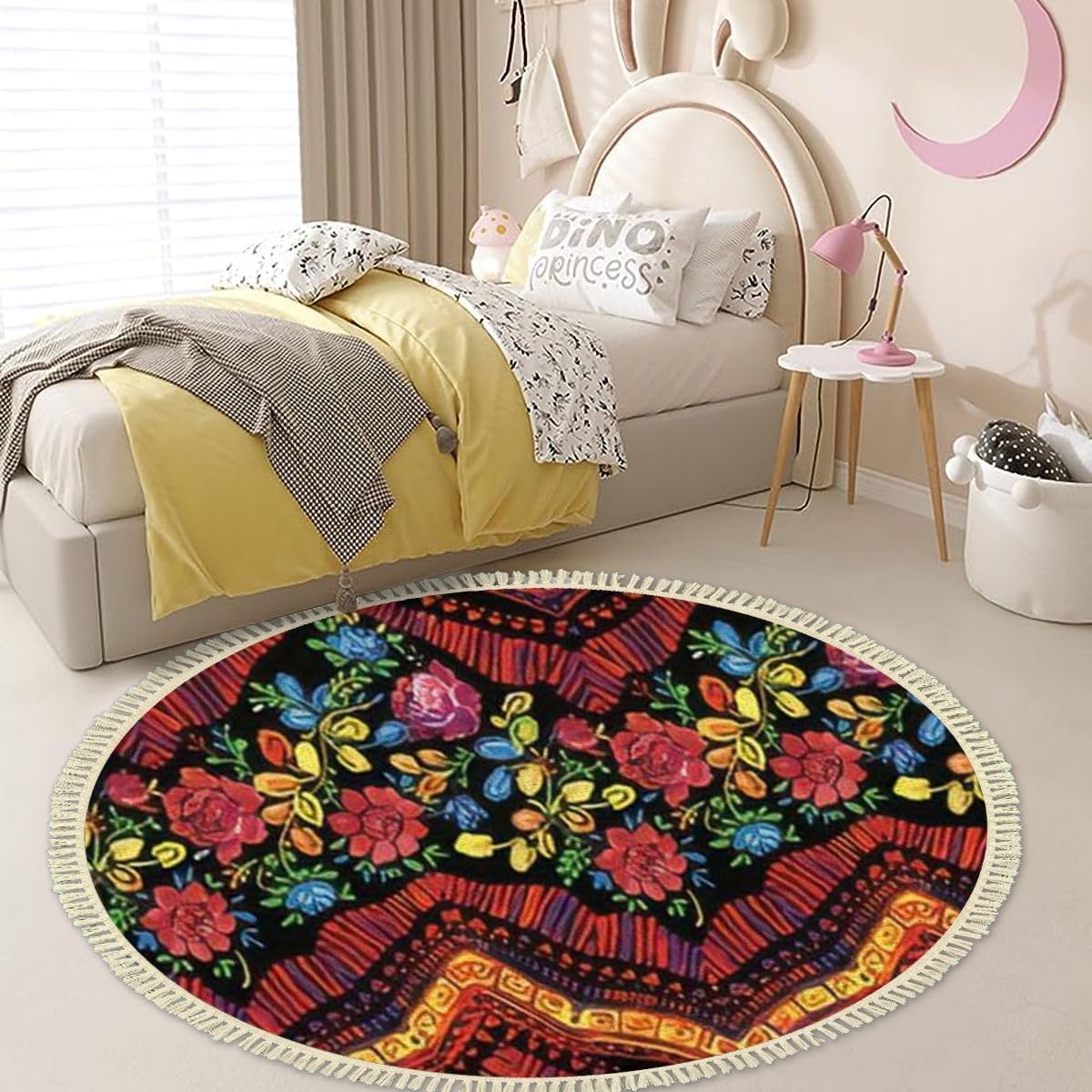 4 Round Tassel Carpet Bohemian Vintage Design
