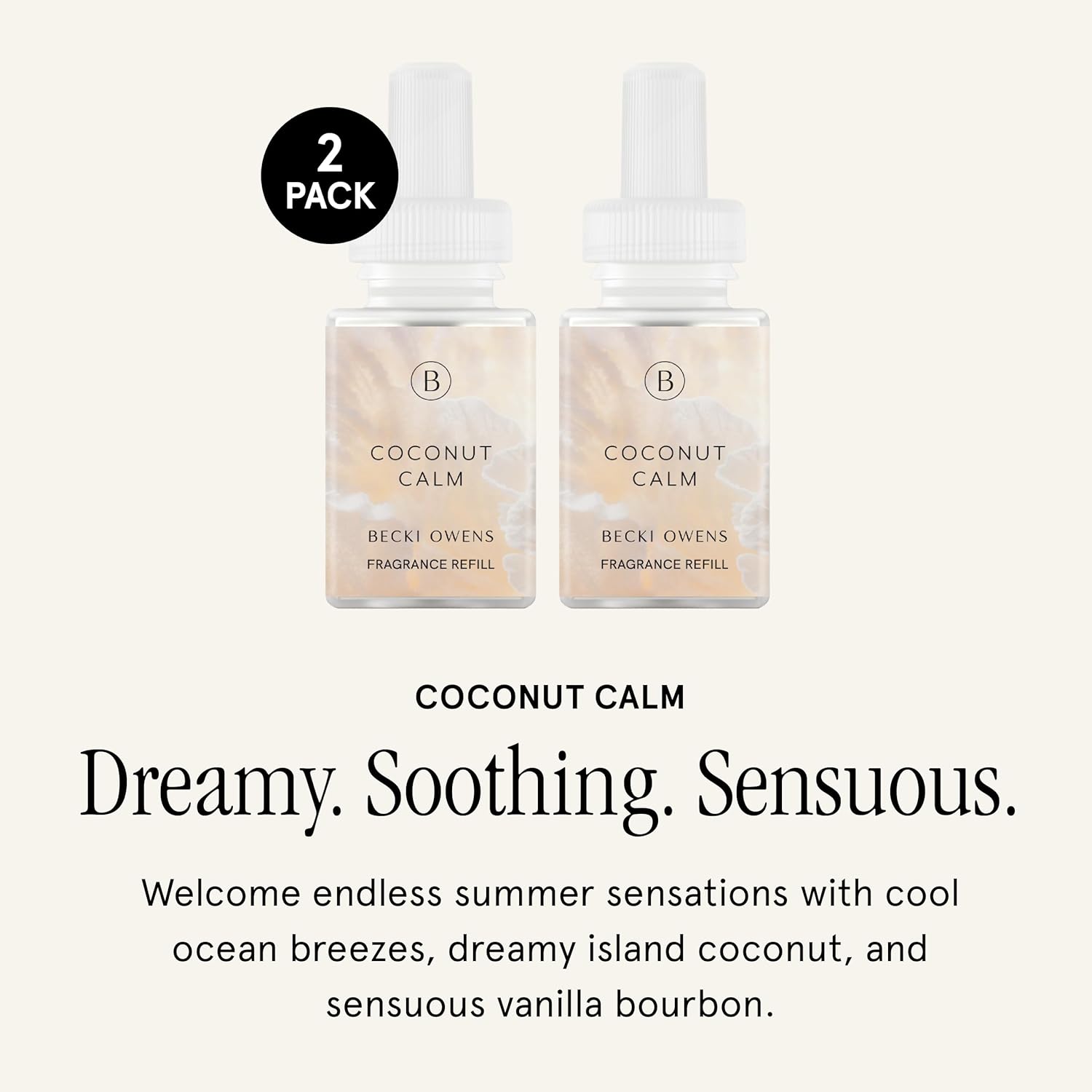 Pura Becki Owens Home Scent Refill 2 Pack Coconut Calm