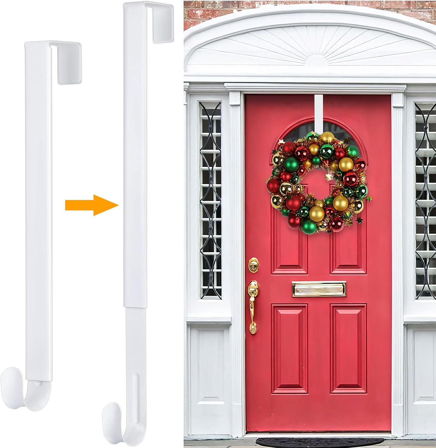 Adjustable Wreath Hanger for Front Door 20 lbs