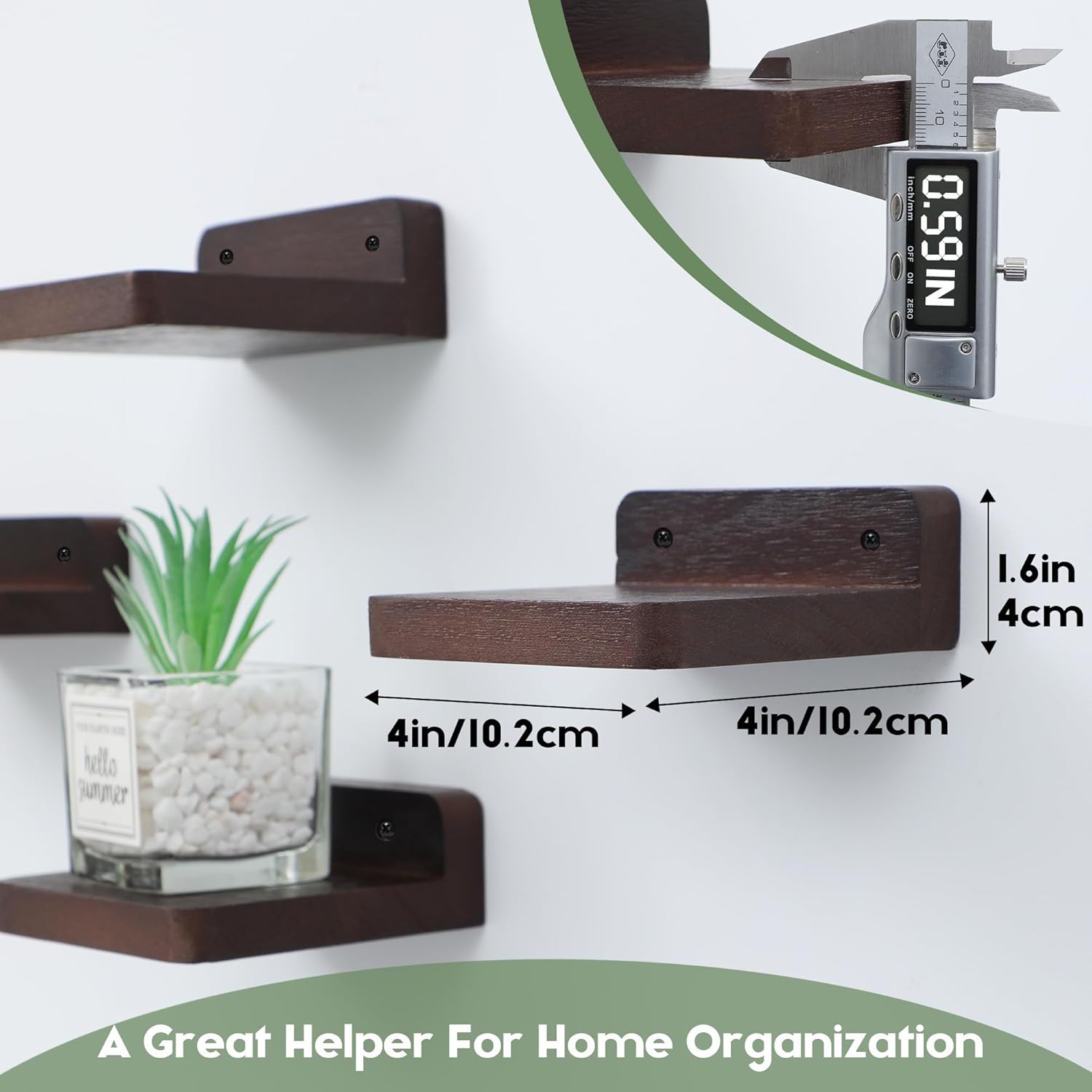 NIUBEST Small Floating Shelf 4x4 Inch Display Ledges