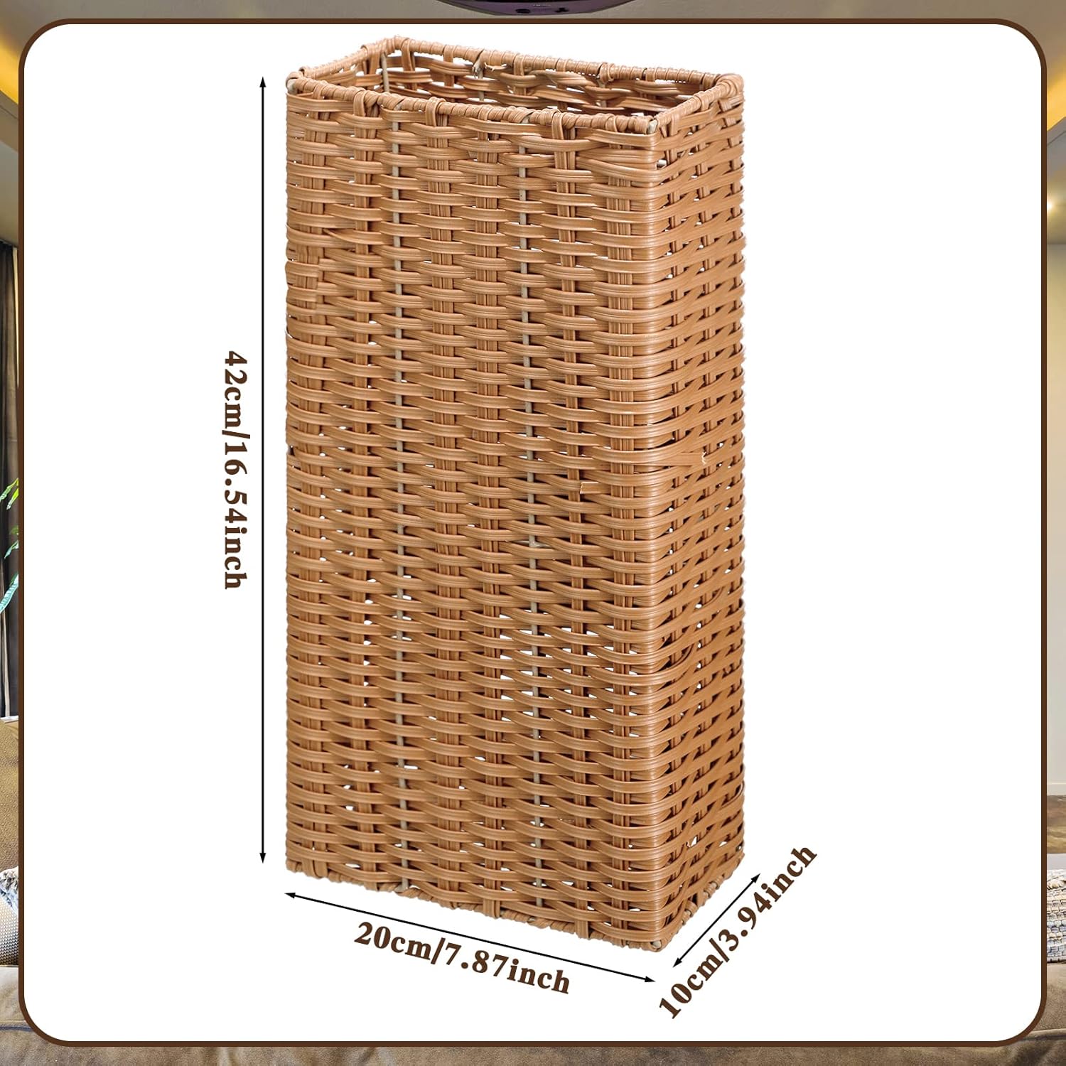 Weysat Woven Rectangular Umbrella Stand for Entryway