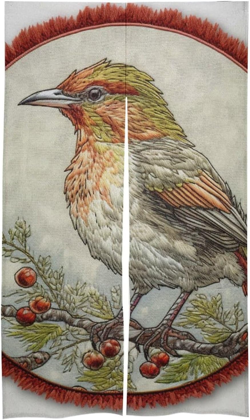 Japanese Style Noren Door Curtain with Bird Design
