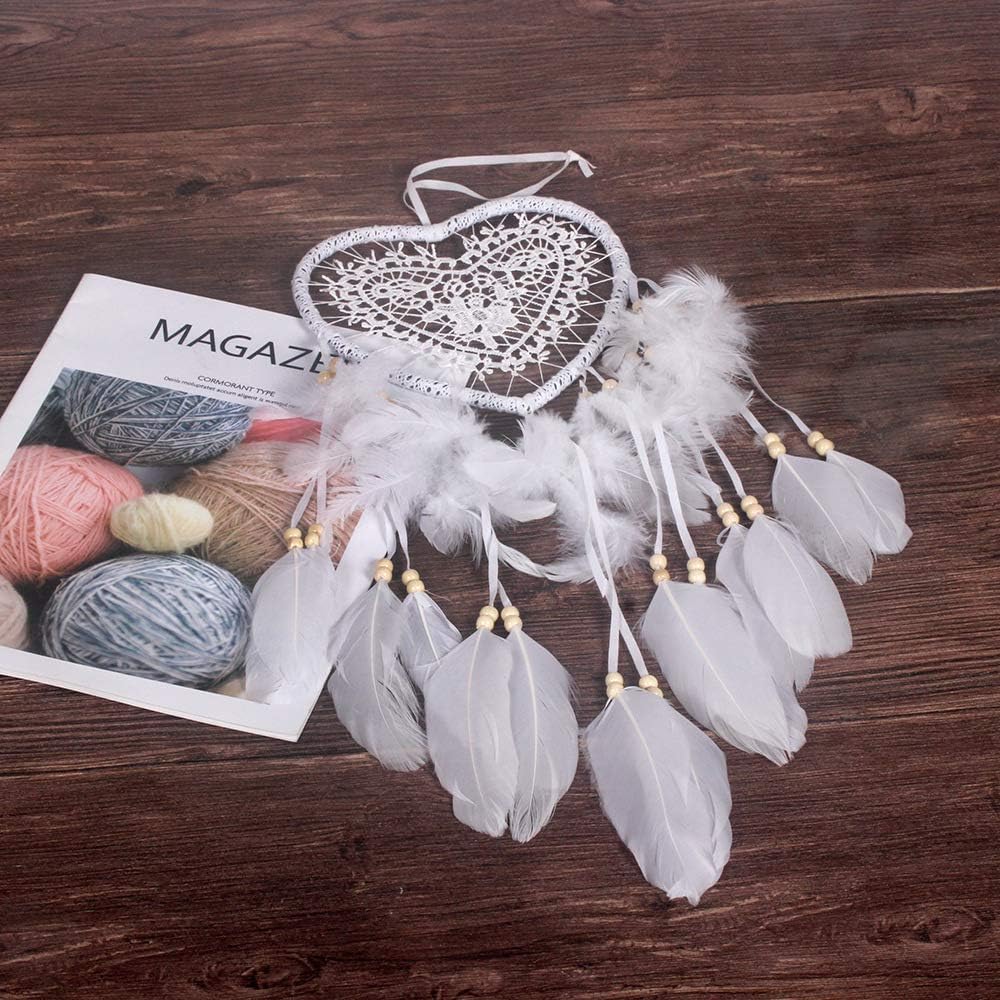 Skreened Christmas Lights LED Dream Catcher with Feathers and Heart