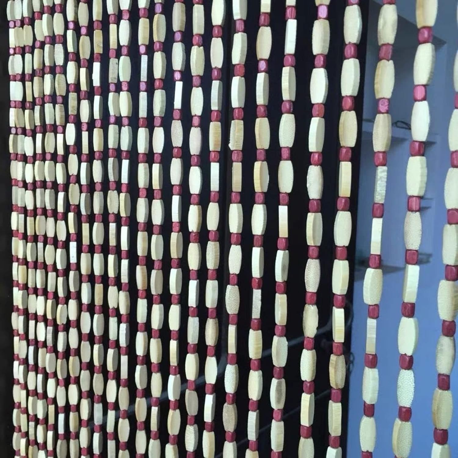 Wood Beaded Curtain for Doorway Bamboo Decor Divider
