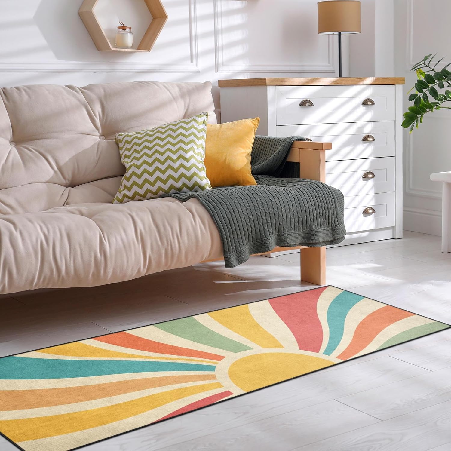 Arttown Vintage Boho Rainbow Runner Rug 2x6