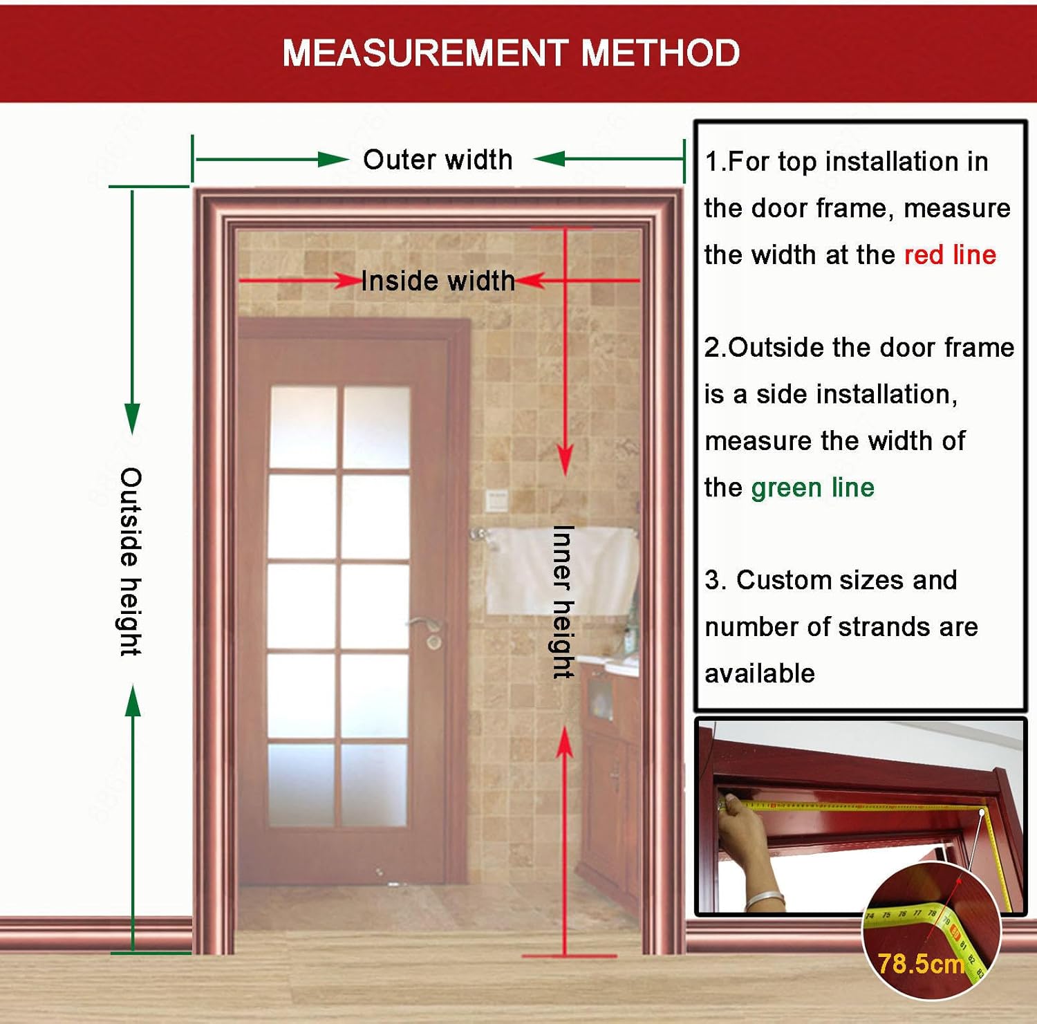 Wood Bamboo Beaded Curtain for Doorway
