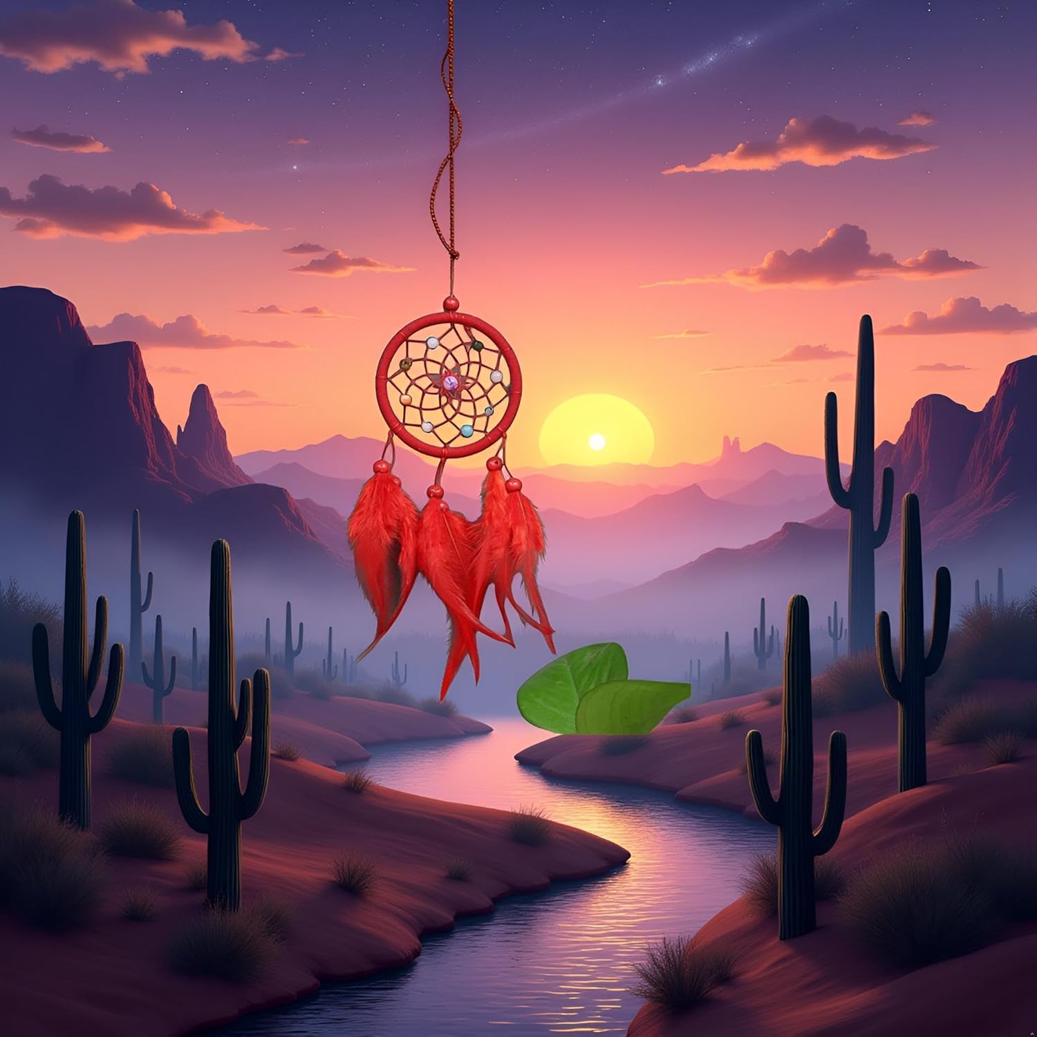 Red Small Dream Catcher Wall Hanging Ornament