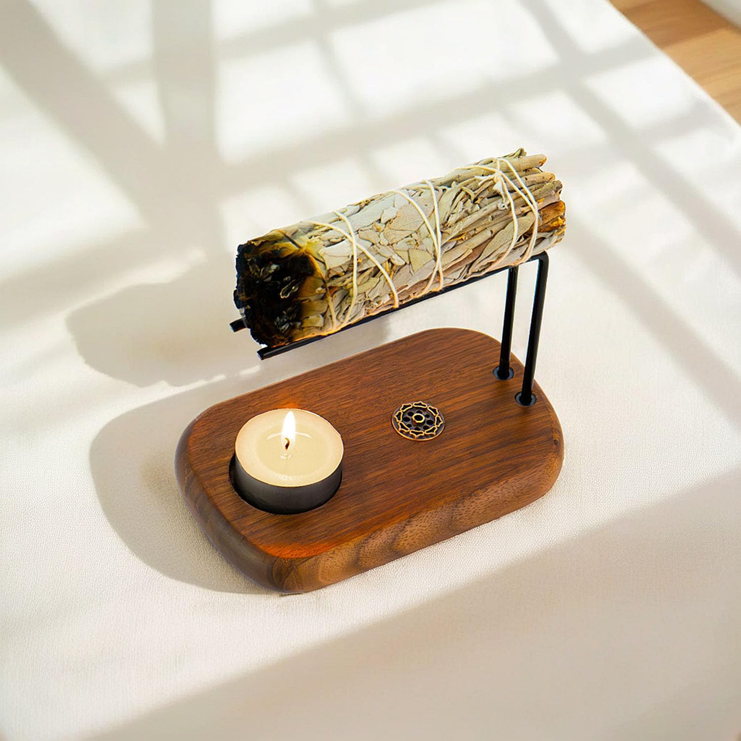 4 in 1 Walnut Wood Palo Santo Holder with Booklet
