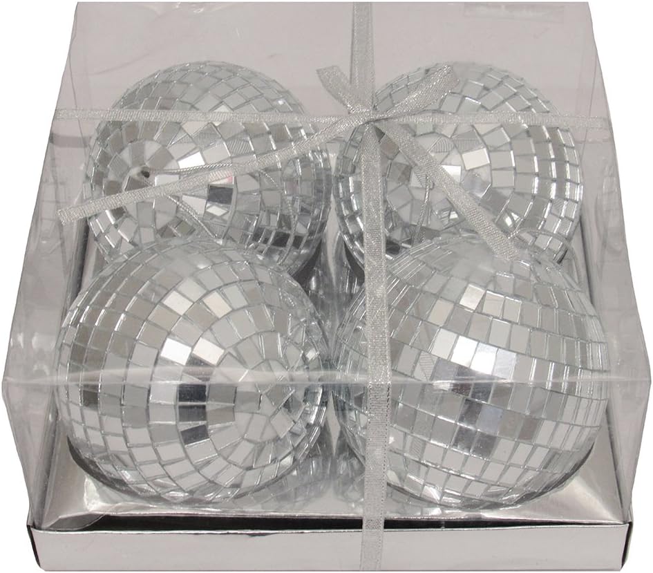 Kurt Adler 4 Inch Mirror Balls 4 Piece Set