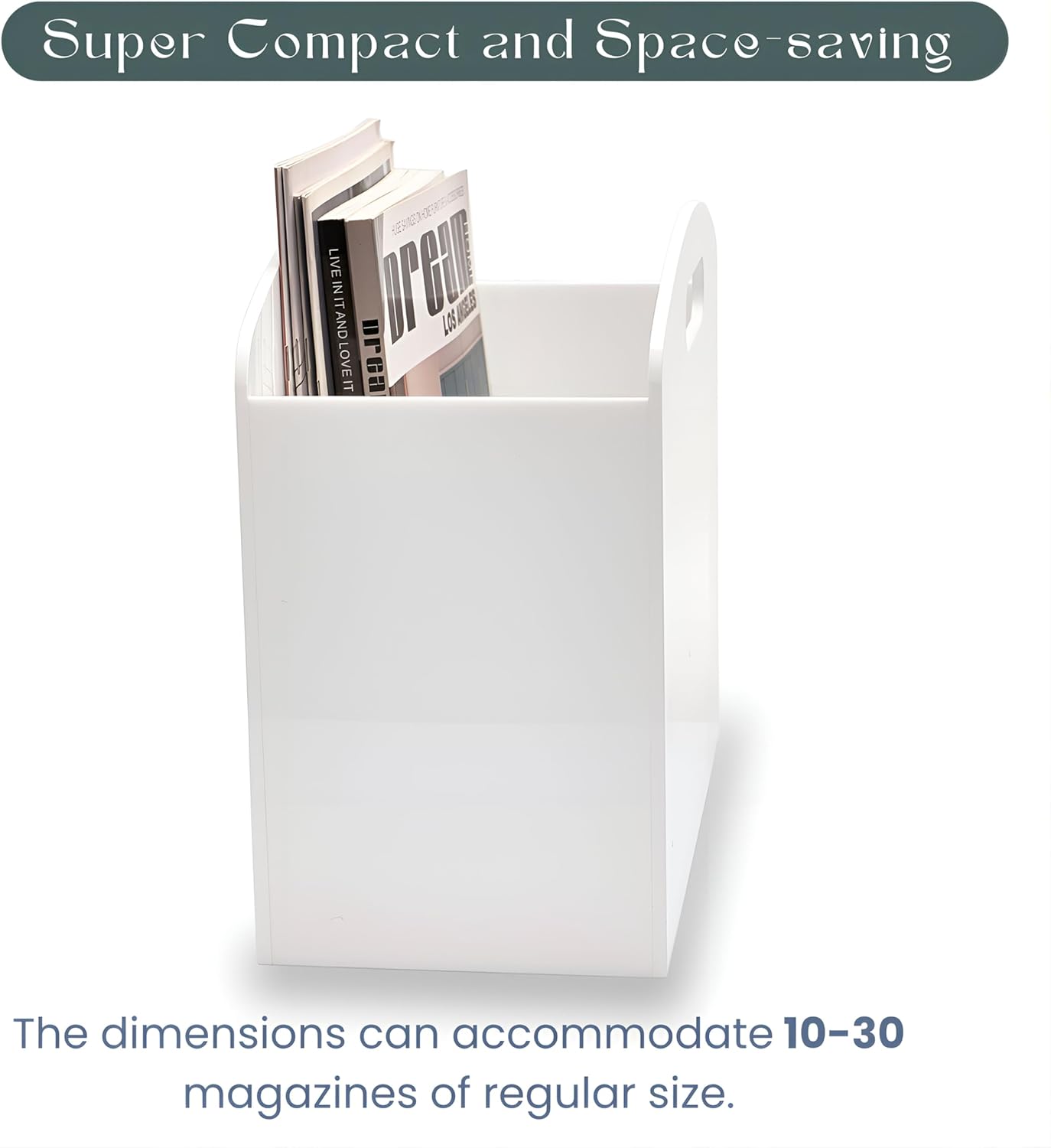 White Magazine Holder - Modern Acrylic Rack for Home