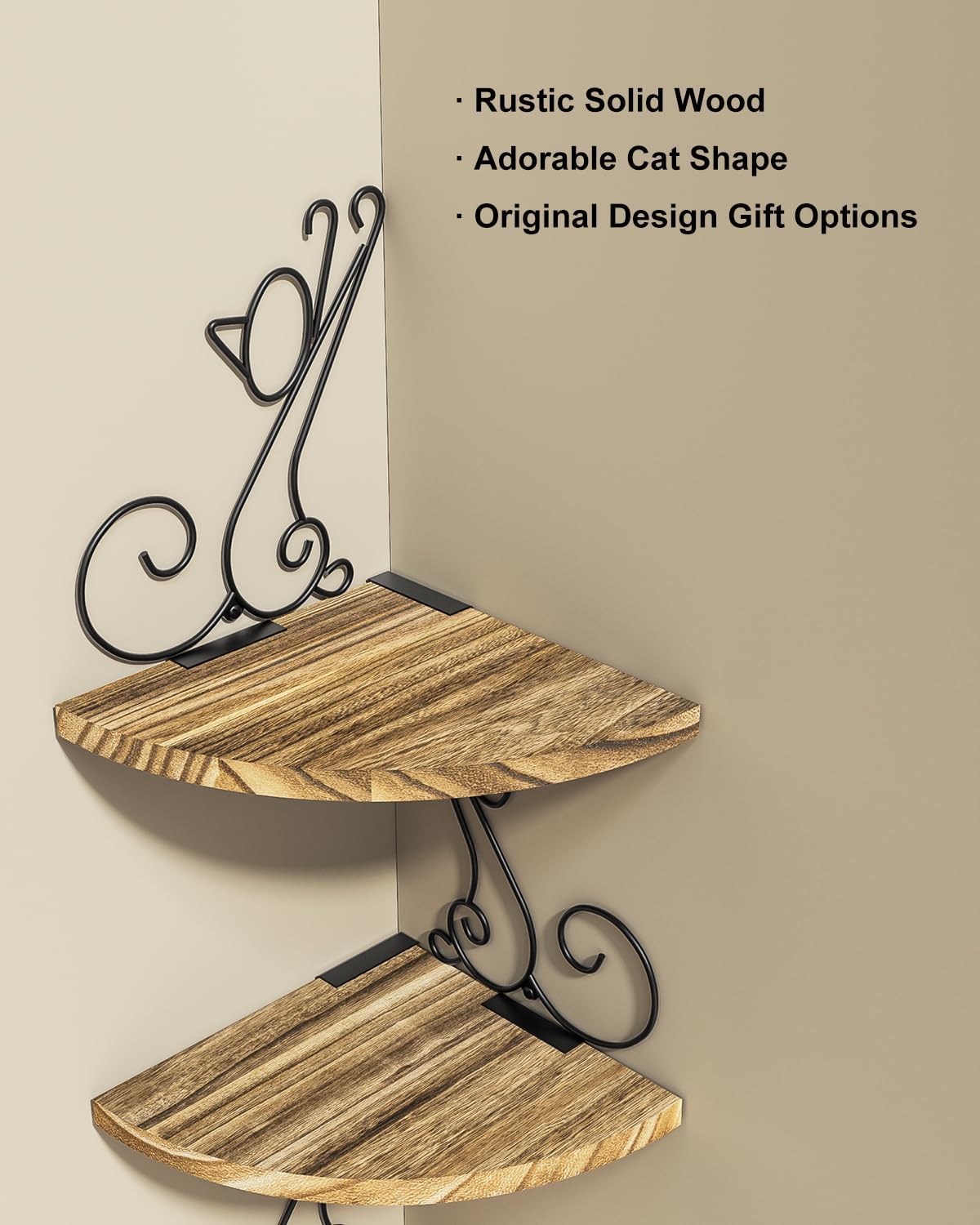 Alsonerbay 4 Tier Floating Corner Shelf in Cat Shape