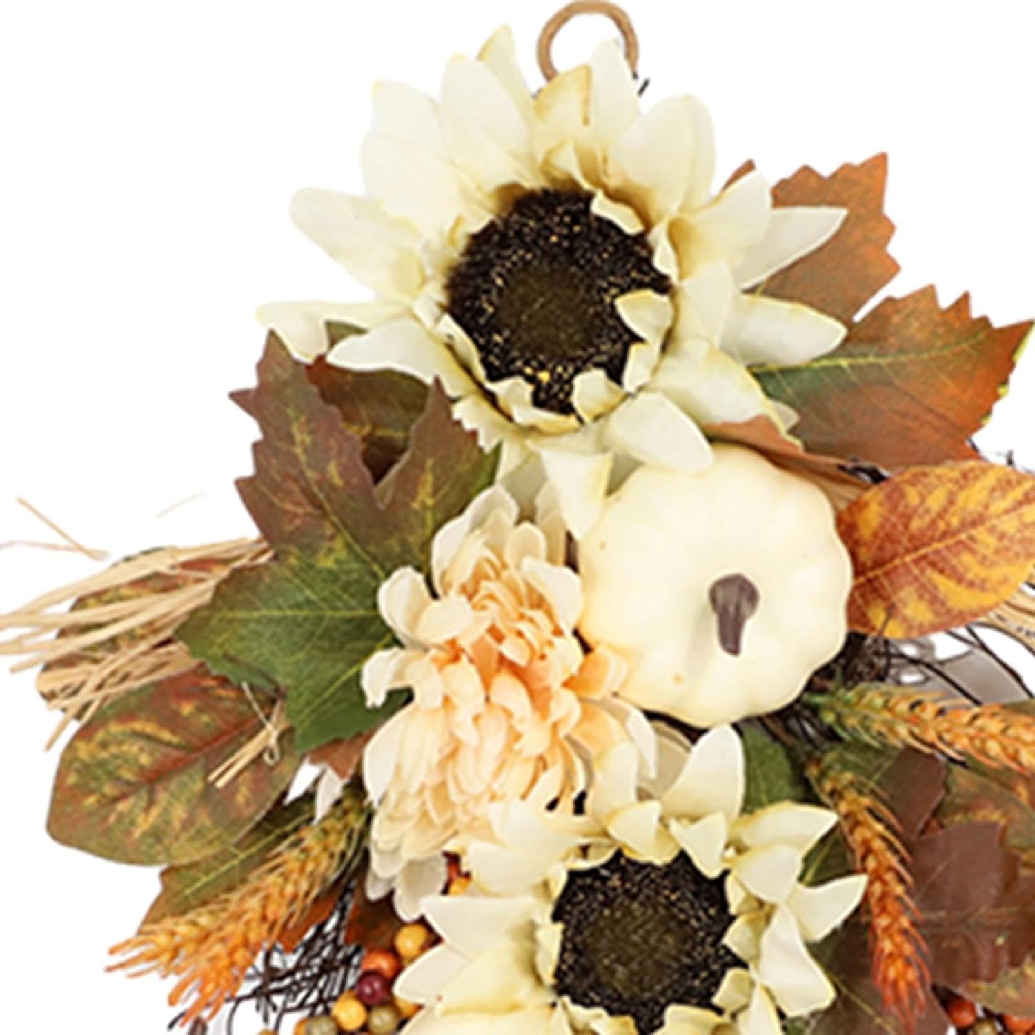 Thanksgiving Teardrop Wreath with Maple Leaves 50cm