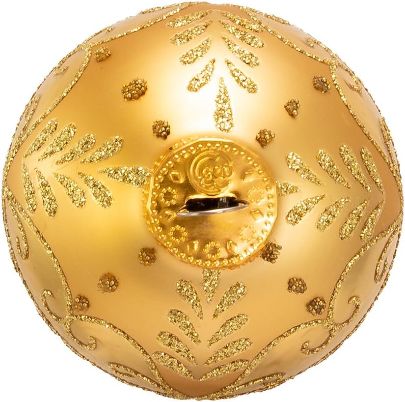 Kurt S Adler 60mm Gold Glass Ball Set of 12