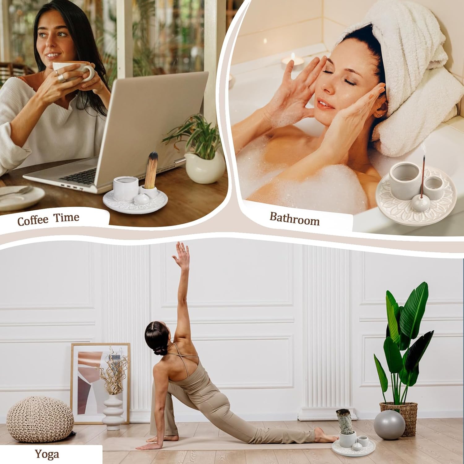 4 in 1 Incense Burner Holder for Meditation and Yoga Room