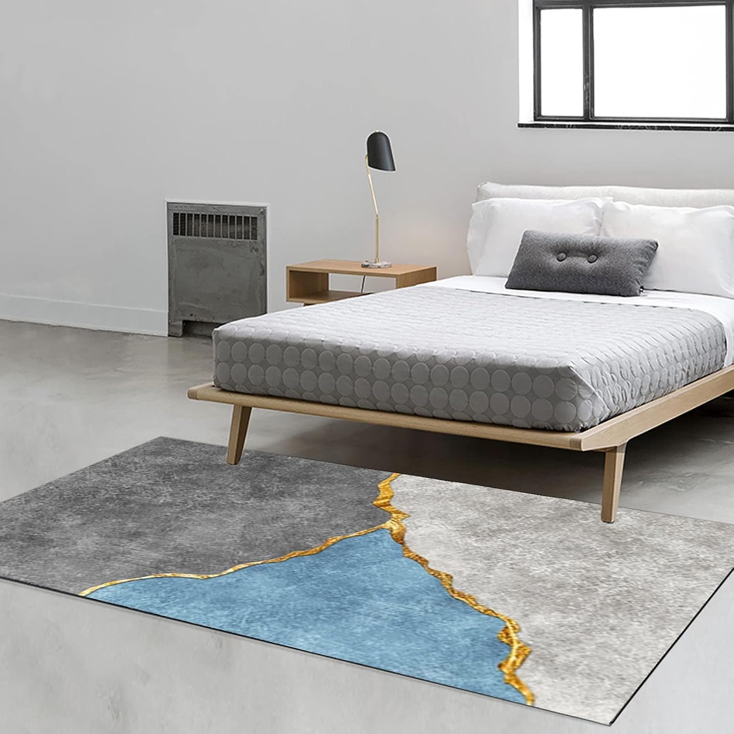 Grey Velvet Rug Pad Runner for Bedroom and Living Room