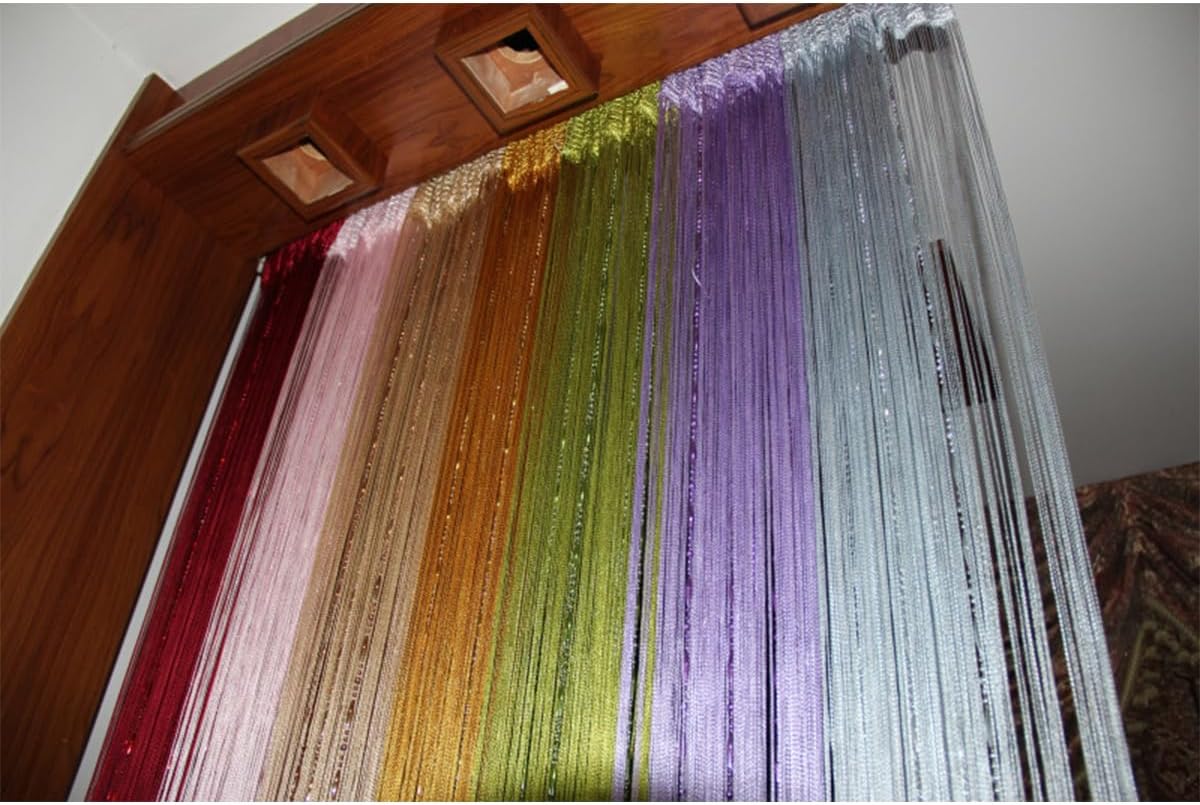 ECYC 118x118 Inch Brown Beaded Curtain Panel Divider
