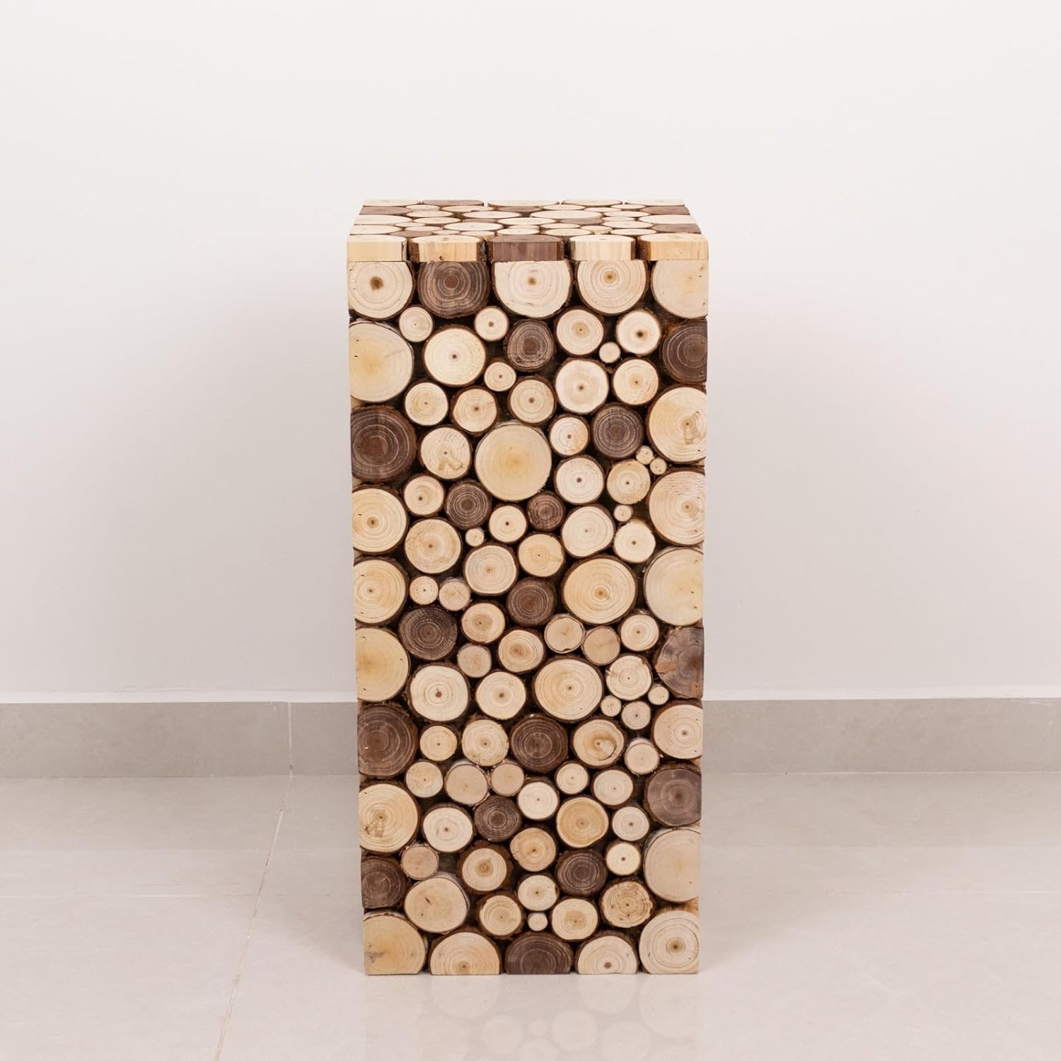 Efavormart Natural Wooden Slices Pedestal Stand 24 Inch