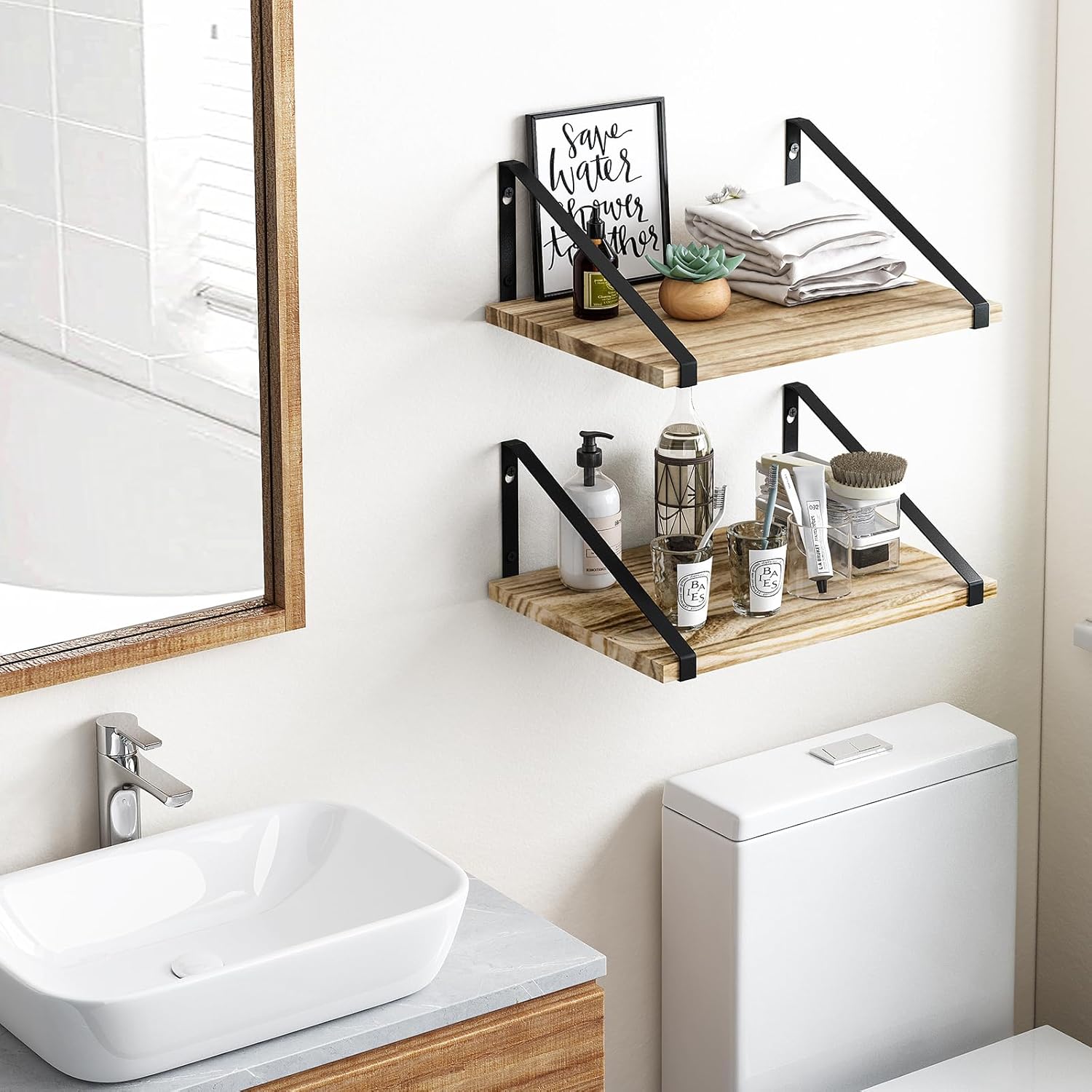 Fixwal 12 Inch Deep Floating Shelves for Home Decor