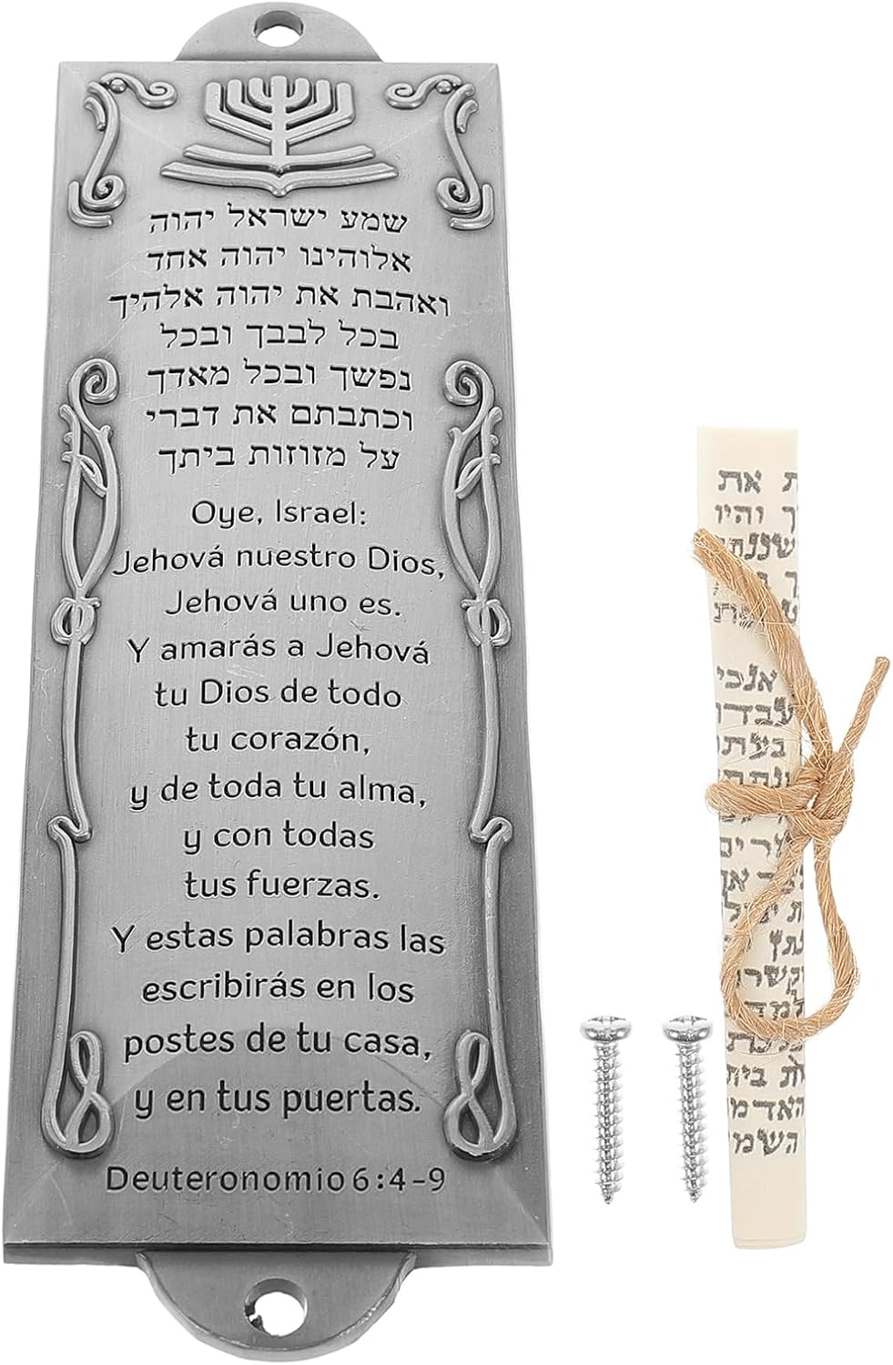 LOGOFUN Silver Mezuzah with Scroll for Doorway Decoration