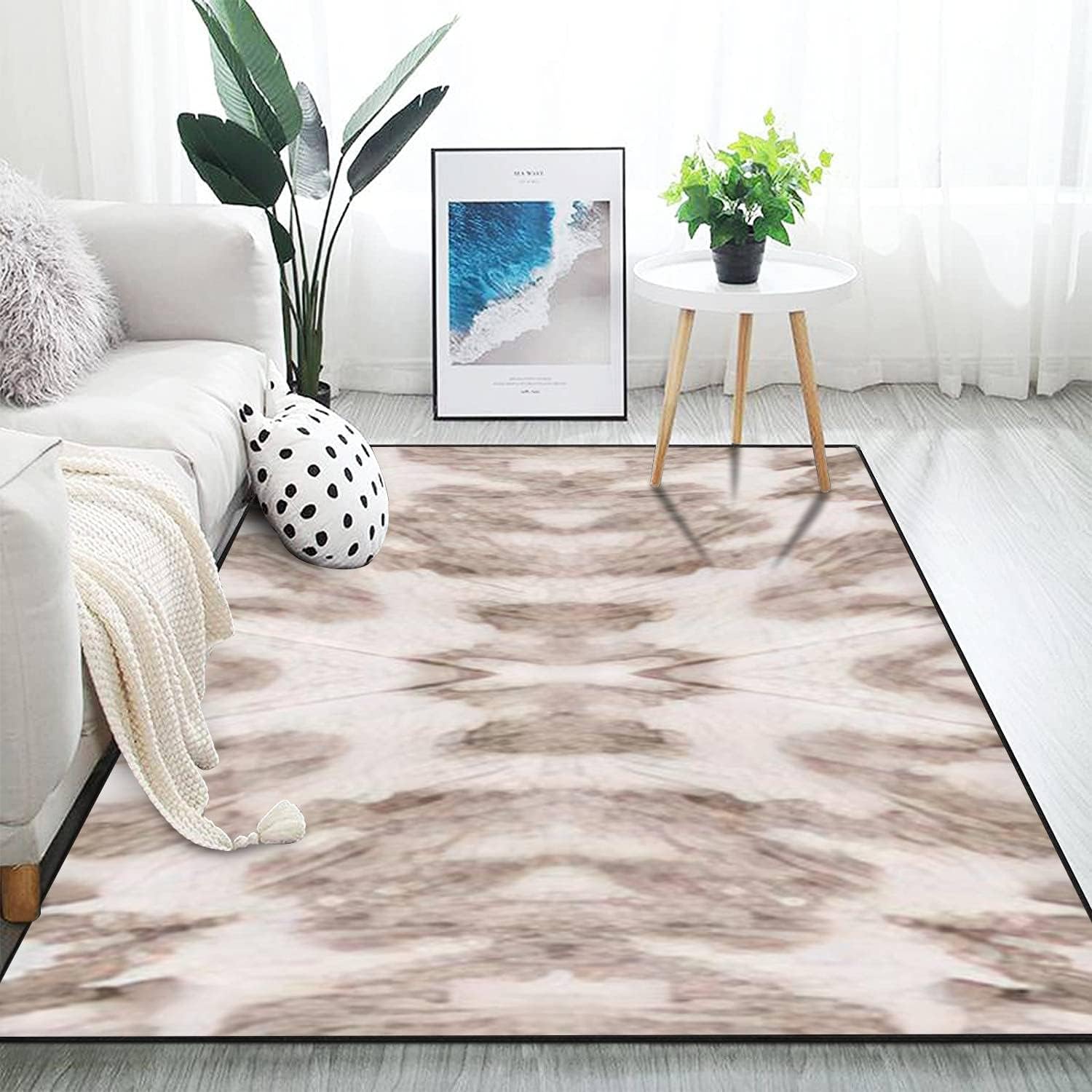 Modern 3D Area Rug With Abstract Bohemian Stripe Mauve Design