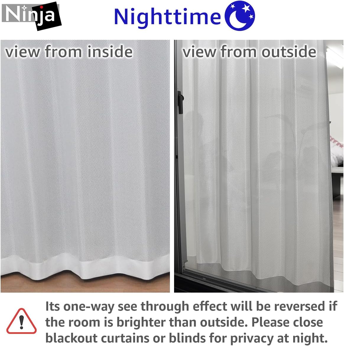 One-Way Privacy Privacy Curtains 2 Panels Set