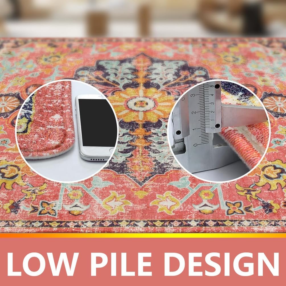 Boho Tribal Runner Rug Soft Low Pile Hallway Carpet