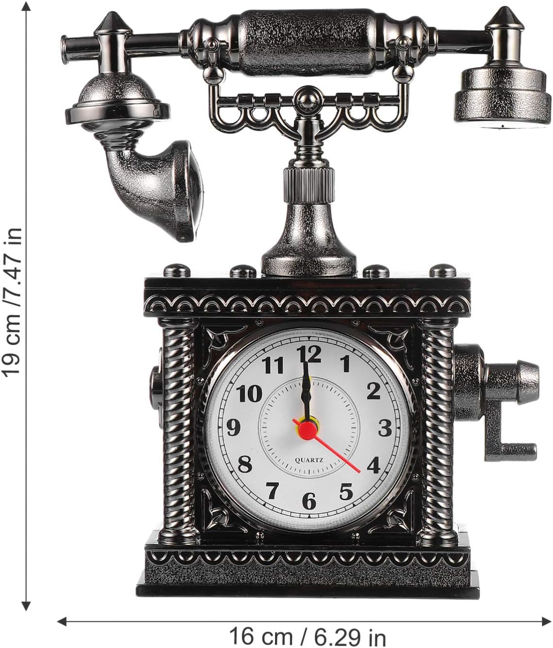 Wakauto Retro Telephone Clock Battery Powered Silence Alarm