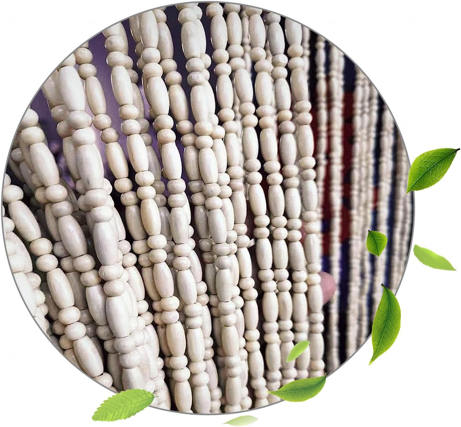 Natural Wood Beaded Curtain - Handmade 70 Strands 140x210cm
